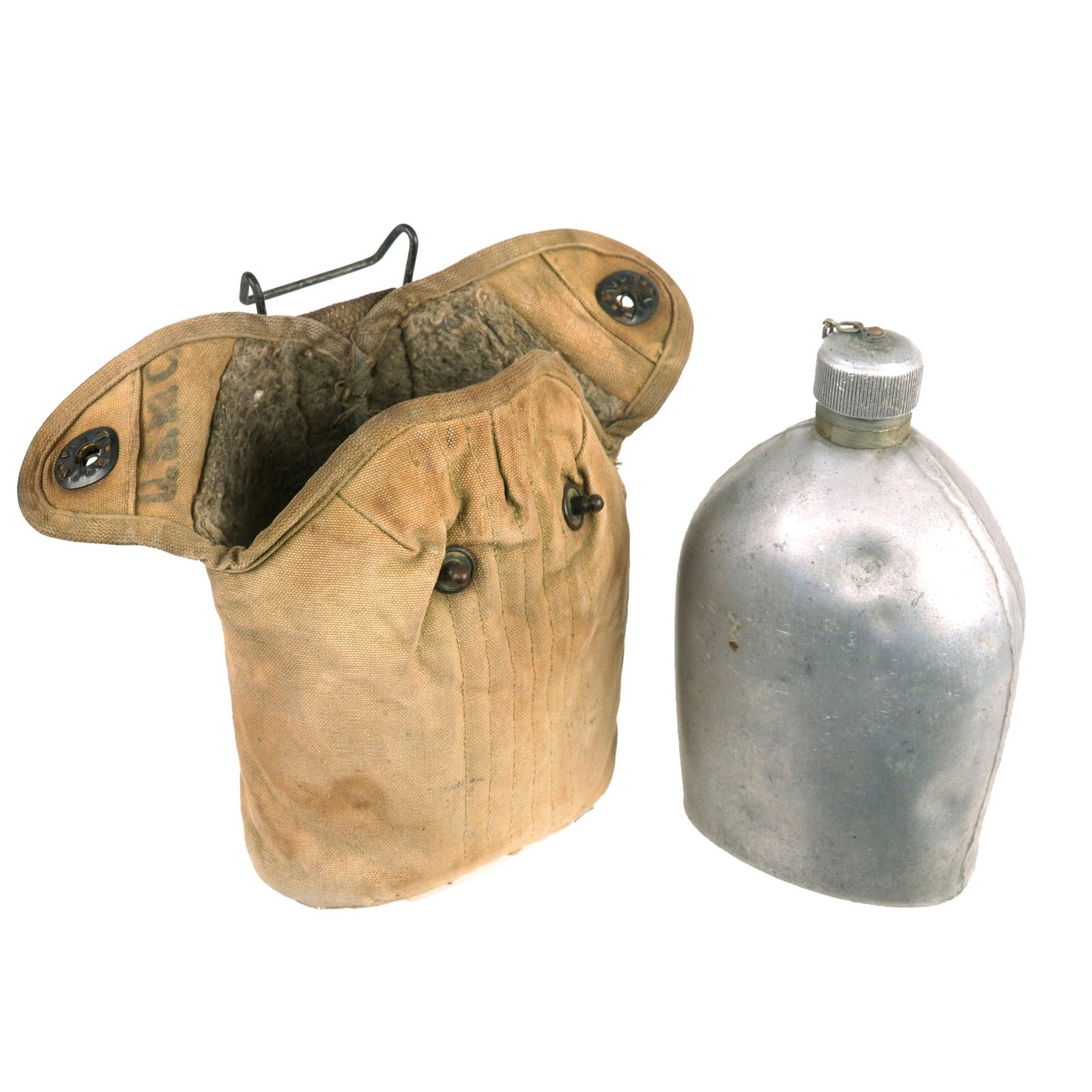 Buy Original U.S. WWI M1910 Canteen with USMC Marked Cover and Experimental Hanger | Original Firearms Antique For Sale