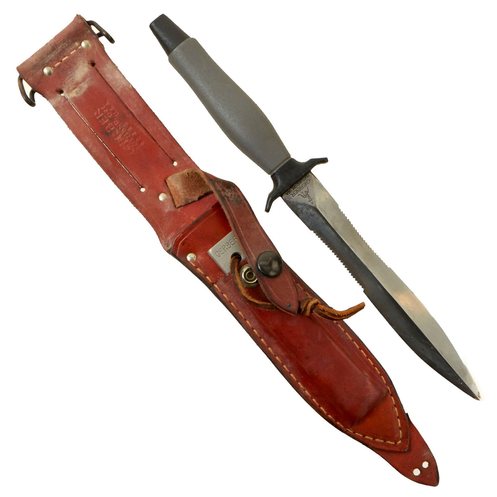 Buy Original U.S. Vietnam War Era Gerber MkII “Narrow Wasp” Fighting Survival Knife with Scabbard - Serial 044519 Made in 1976 | Original Firearms Antique For Sale