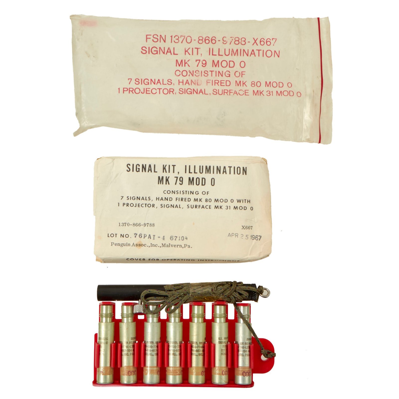Buy Original U.S. Vietnam War Mk 79 Penflare Set with All Flares Intact - Dated 1967 | Original Firearms Antique For Sale
