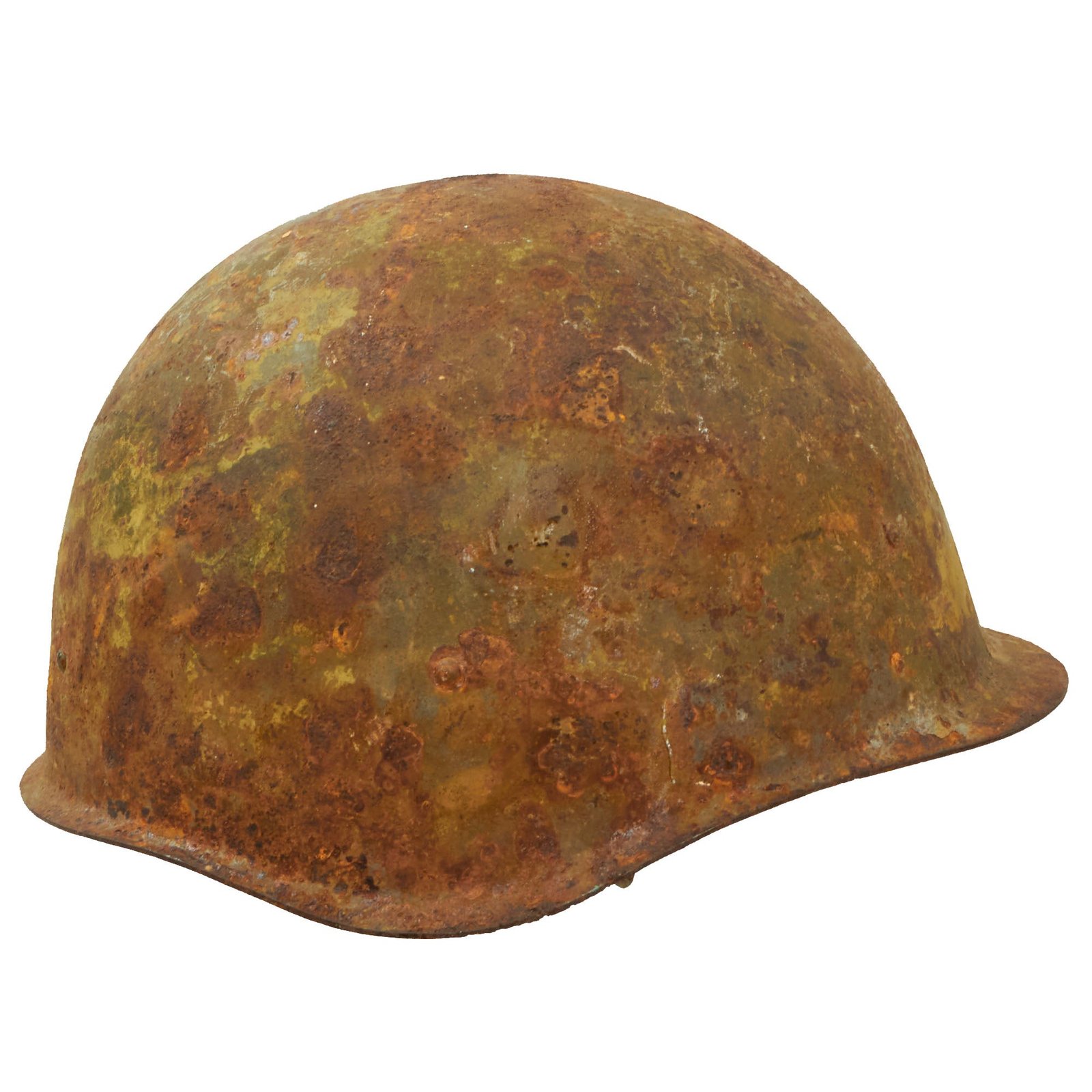 Buy Original WWII Russian Soviet Service-Worn SSh-40 Steel Combat Helmet Complete with Liner & Chinstrap | Original Firearms Antique For Sale