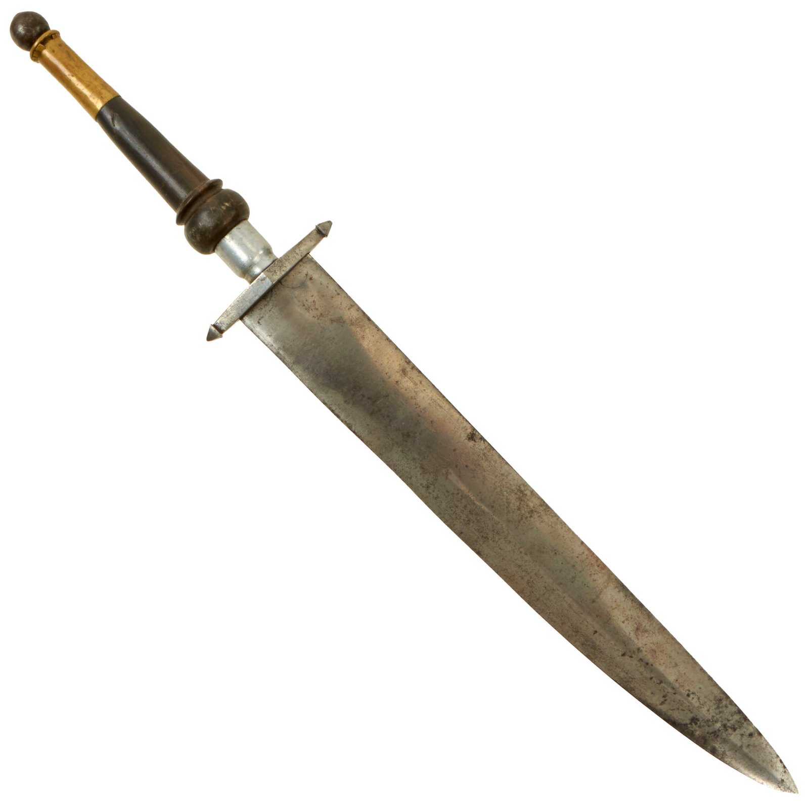 Buy Original Colonial America Late 17th / Early 18th Century Plug Bayonet with Wooden & Brass Handle | Original Firearms Antique For Sale