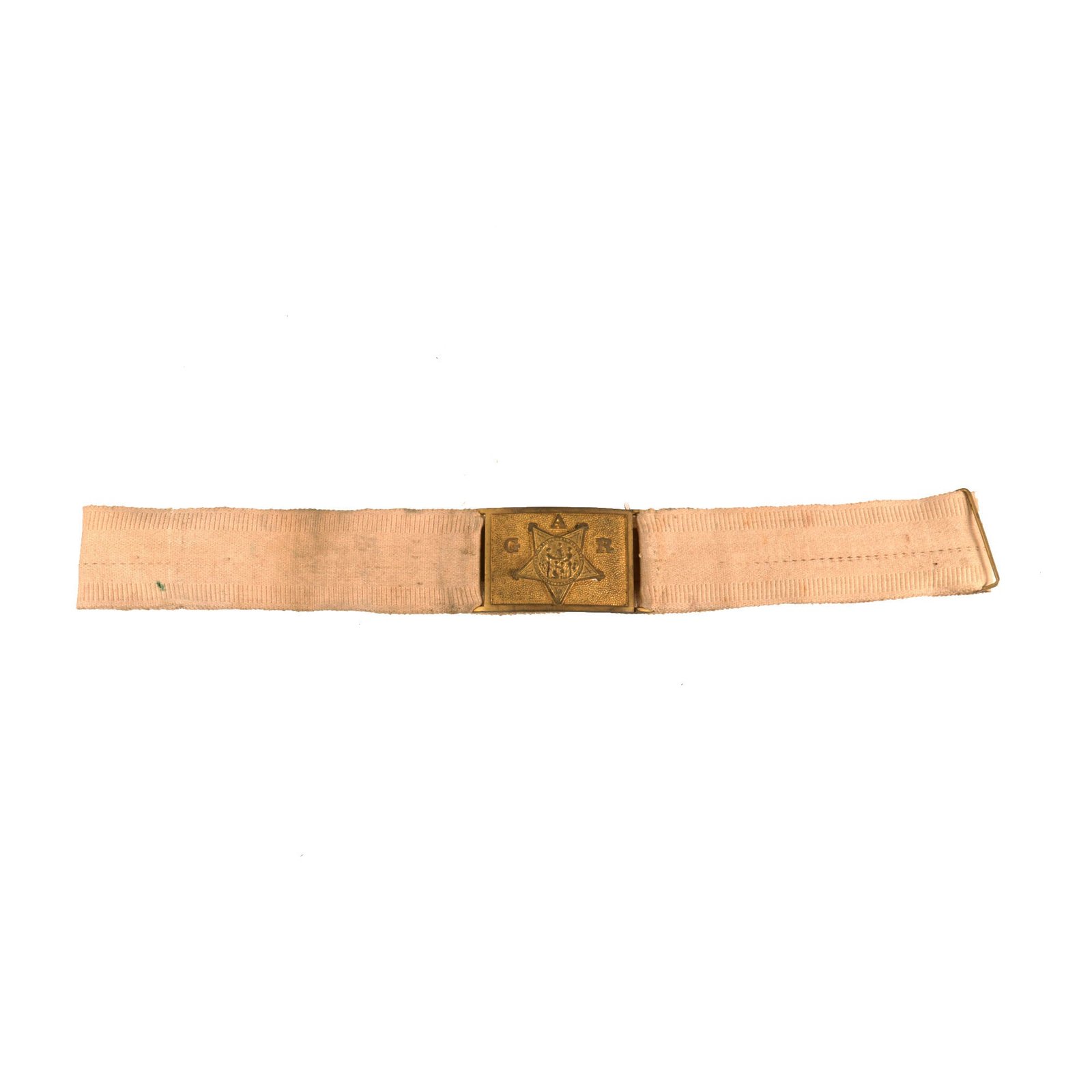 Buy Original U.S. Late 19th Century Grand Army of the Republic GAR White Belt & Buckle - Civil War Union Veterans Organization | Original Firearms Antique For Sale