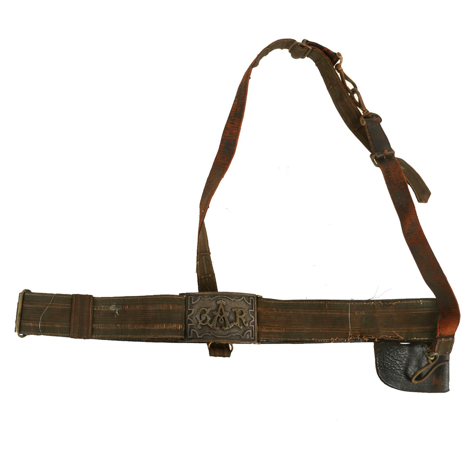 Buy Original U.S. Post-Civil War Grand Army of the Republic GAR Belt & Buckle with Saber Chape & Cross Strap by Horstmann - Civil War Union Veterans Organization | Original Firearms Antique For Sale
