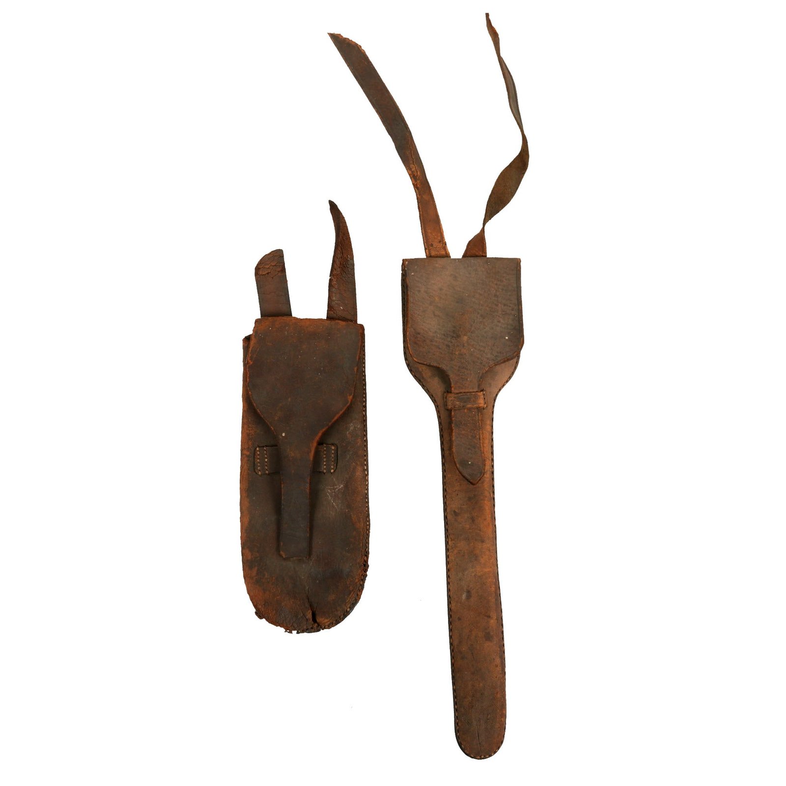 Buy Original U.S. Civil War Pair of Artillery Pendulum Hausse Sight Leather Cases | Original Firearms Antique For Sale