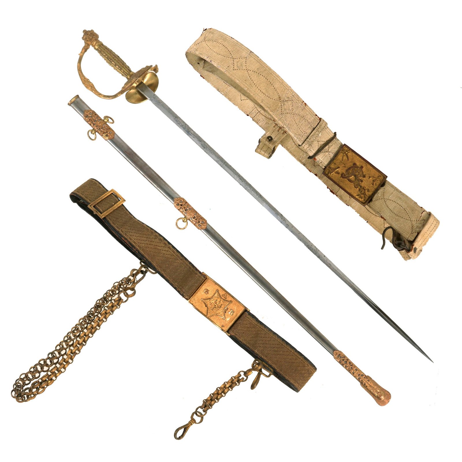 Buy Original U.S. Grand Army of the Republic Civil War Veteran’s Sword Presented to Commander C.H. Miller in 1881 with Two GAR Belts - “The Sword of Metuchen” | Original Firearms Antique For Sale