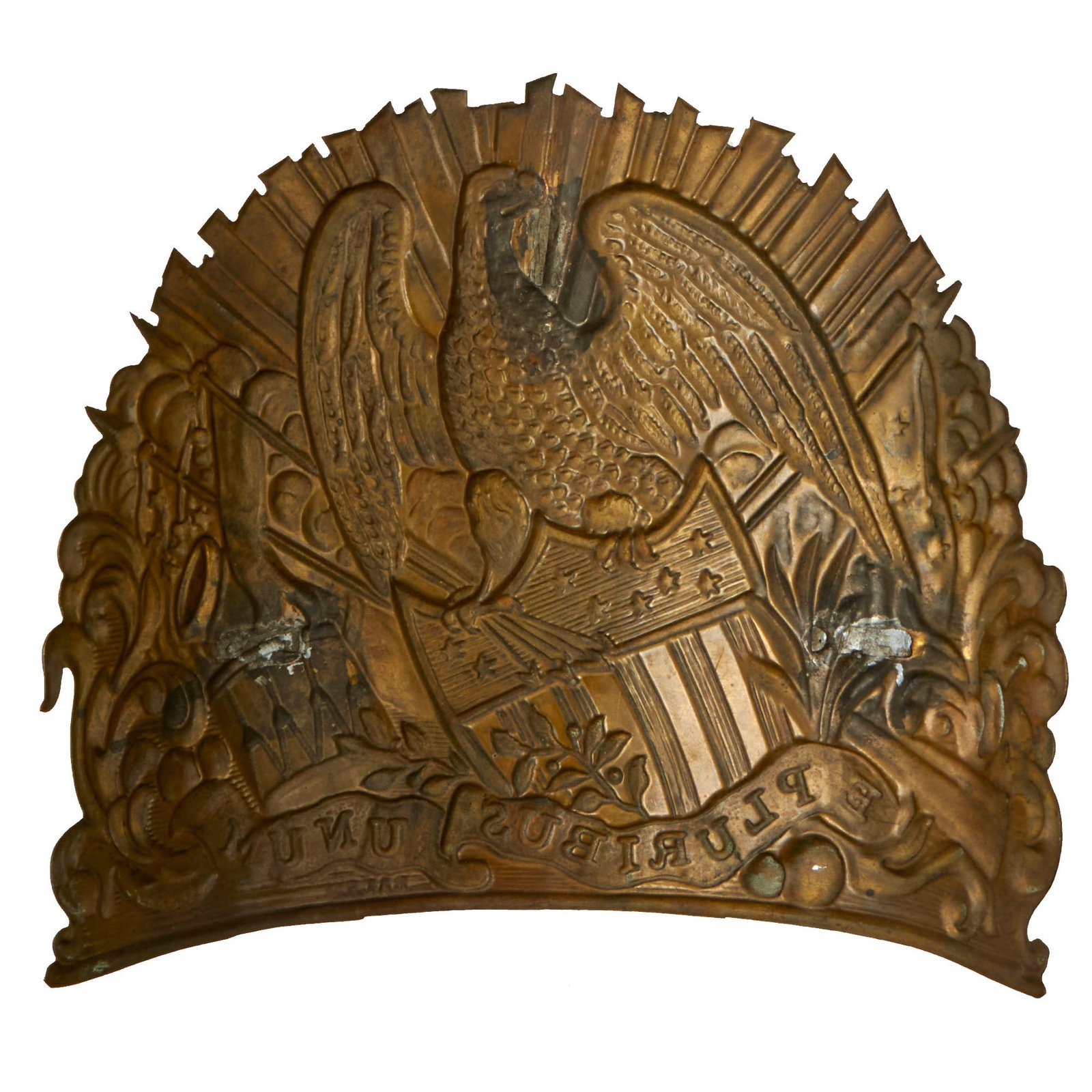 Buy Original U.S. Seminole Wars Era Shako Hat Plate - c.1830s | Original Firearms Antique For Sale