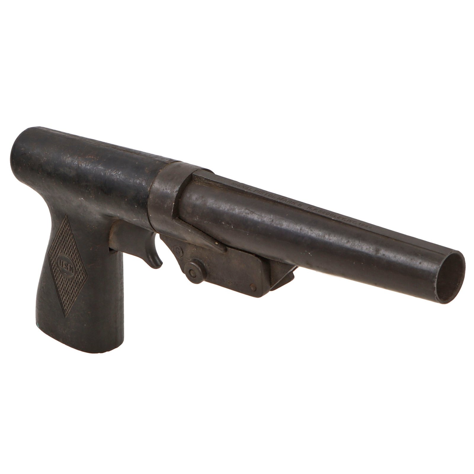 Original WWII U.S. Navy 10 Gauge Sedgley Mark 5 Signal Flare Pistol - Dated 1944