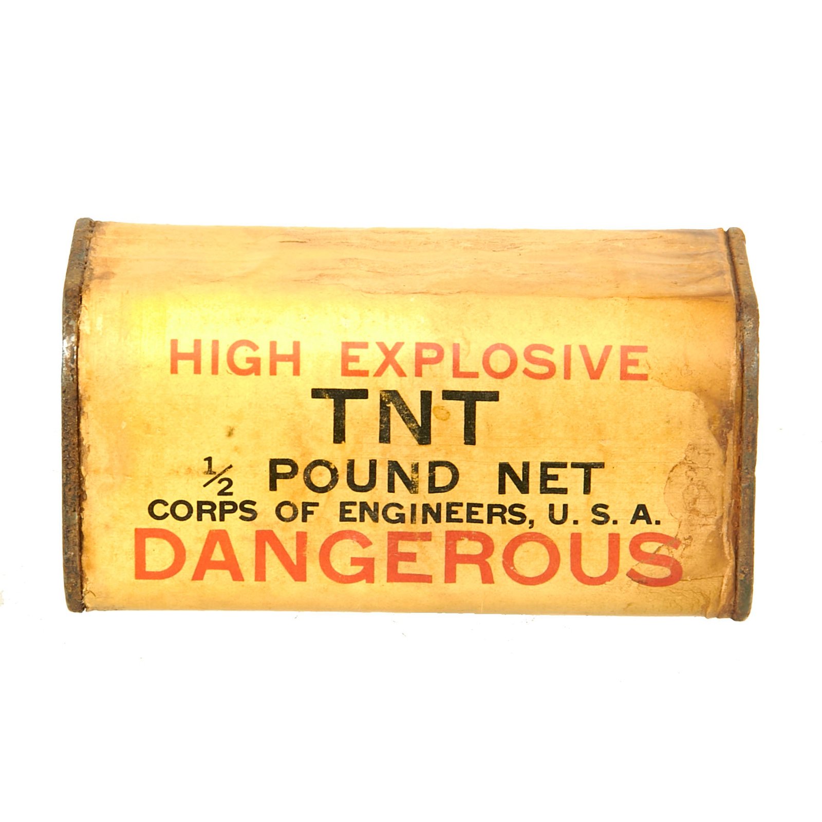 Buy Original U.S. WWII Corps of Engineers High Explosive TNT 1/2 Pound Block - INERT | Original Firearms Antique For Sale