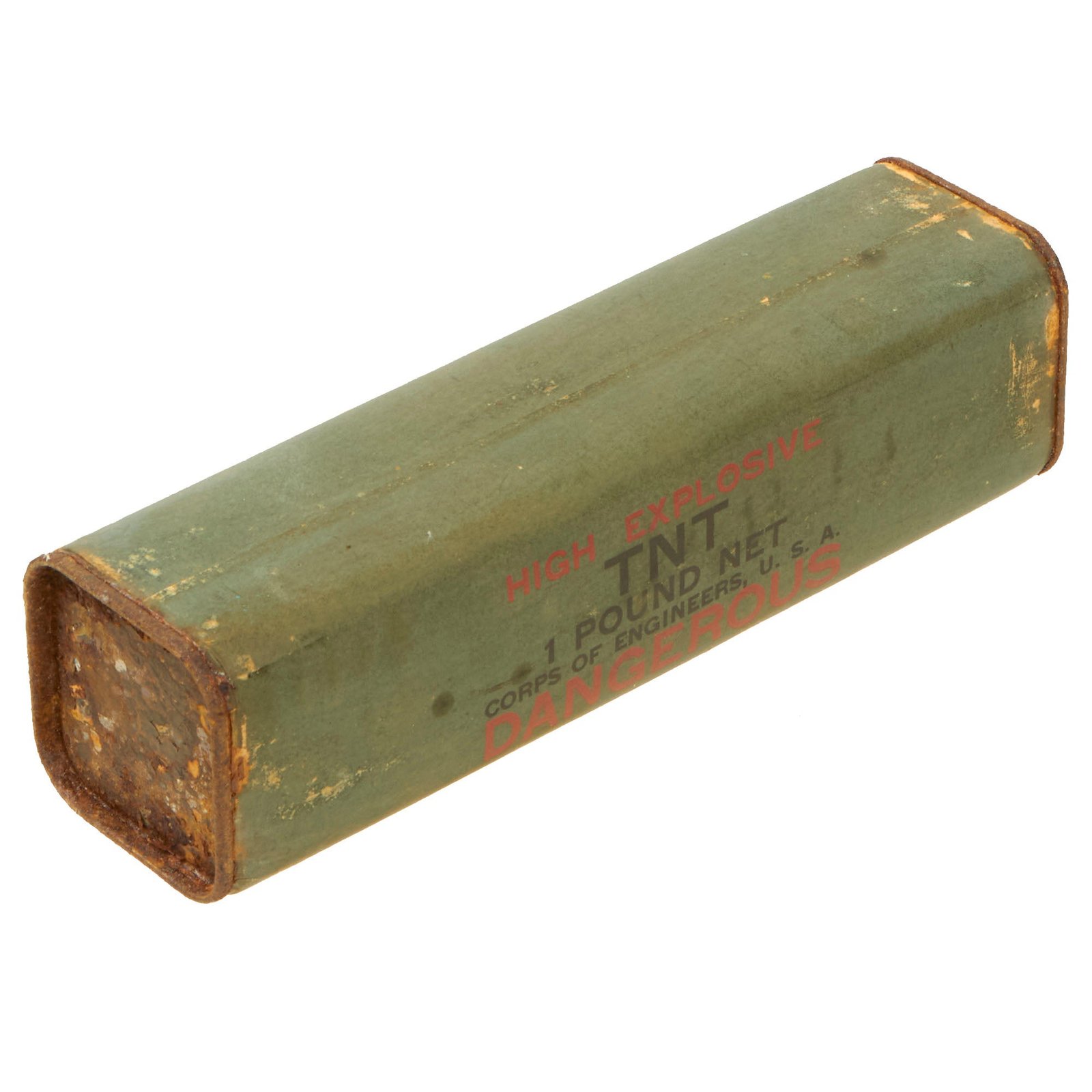 Buy Original U.S. WWII Corps of Engineers High Explosive TNT 1 Pound Block - INERT | Original Firearms Antique For Sale