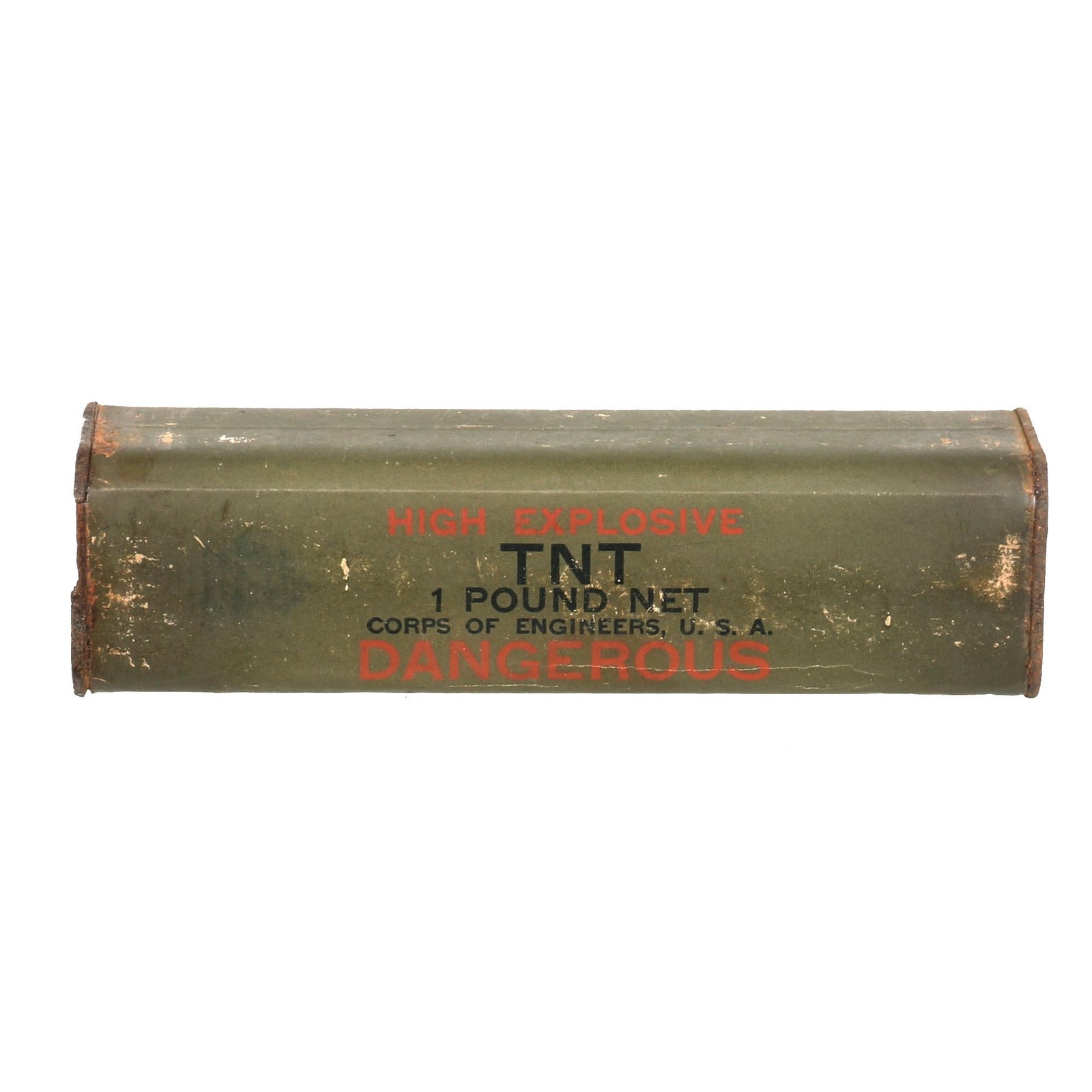 Buy Original U.S. WWII Corps of Engineers High Explosive TNT 1 Pound Block - INERT | Original Firearms Antique For Sale