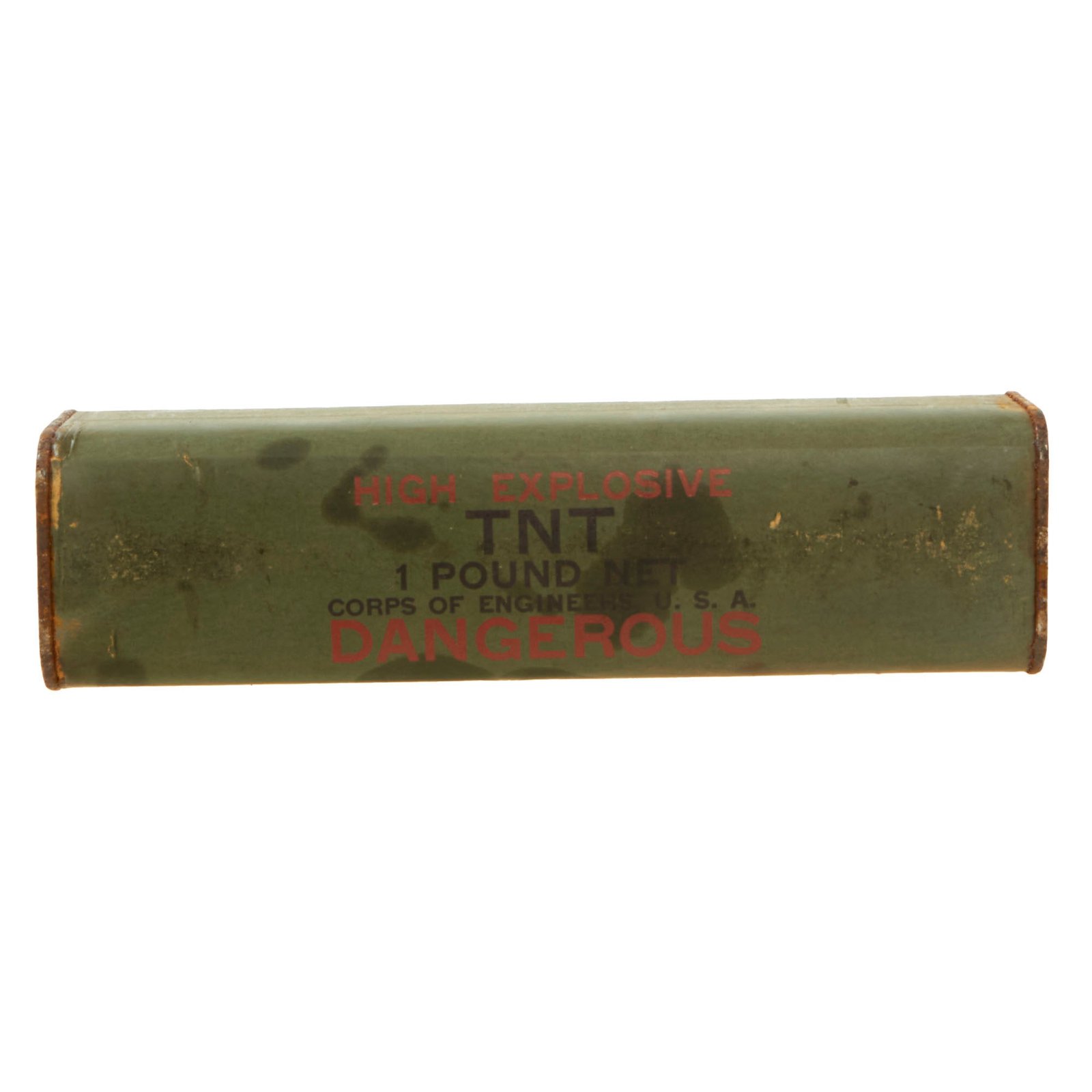 Buy Original U.S. WWII Corps of Engineers High Explosive TNT 1 Pound Block - INERT | Original Firearms Antique For Sale