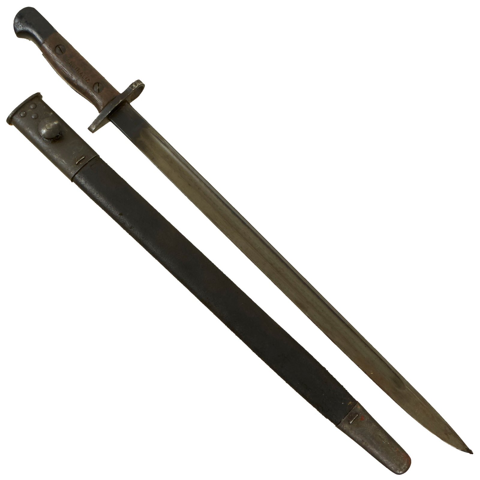 Buy Original WWII Australian P1907 SMLE Bayonet Dated 1919 with Scabbard by Lithgow Armory | Original Firearms Antique For Sale