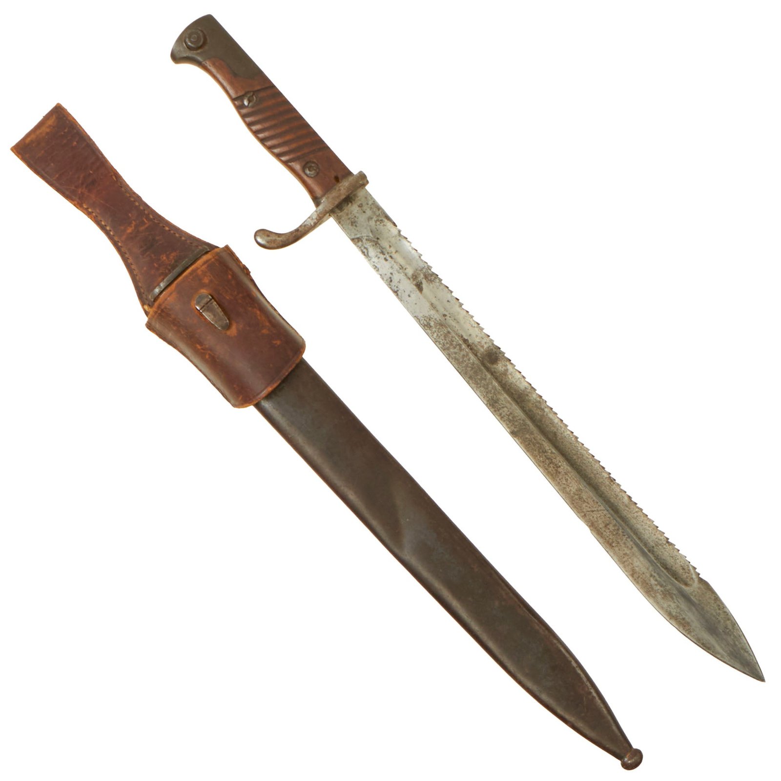 Buy Original German WWI M1898/05 n/A Butcher Bayonet with Steel Scabbard and Frog by Simson & Co. - Dated 1915 | Original Firearms Antique For Sale