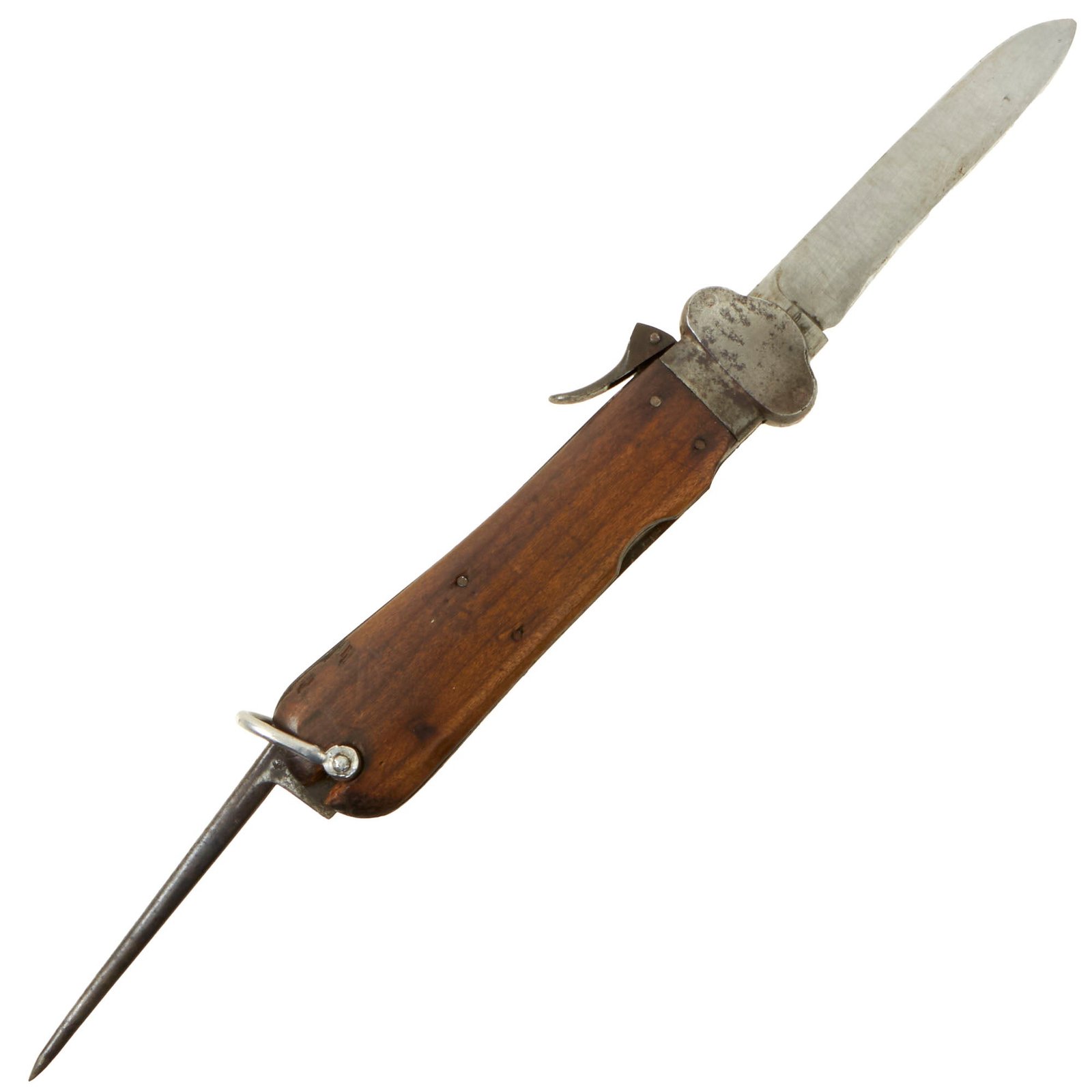 Buy Original German WWII Late War Luftwaffe Take Down Fallschirmjäger Gravity Knife - Service Worn | Original Firearms Antique For Sale