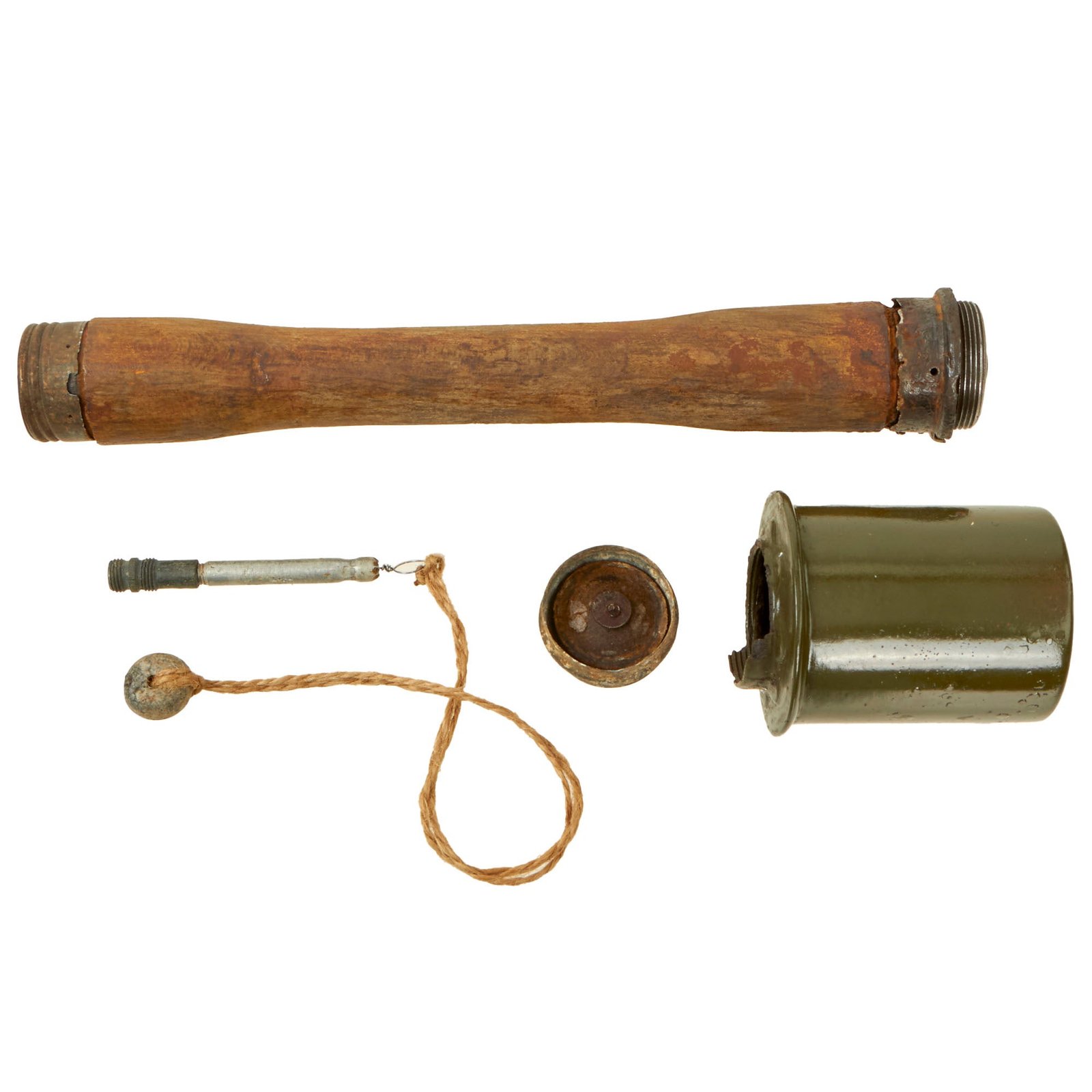 Buy Original German WWII Inert M-24 Stick Grenade with Pull Cord & Fuze | Original Firearms Antique For Sale