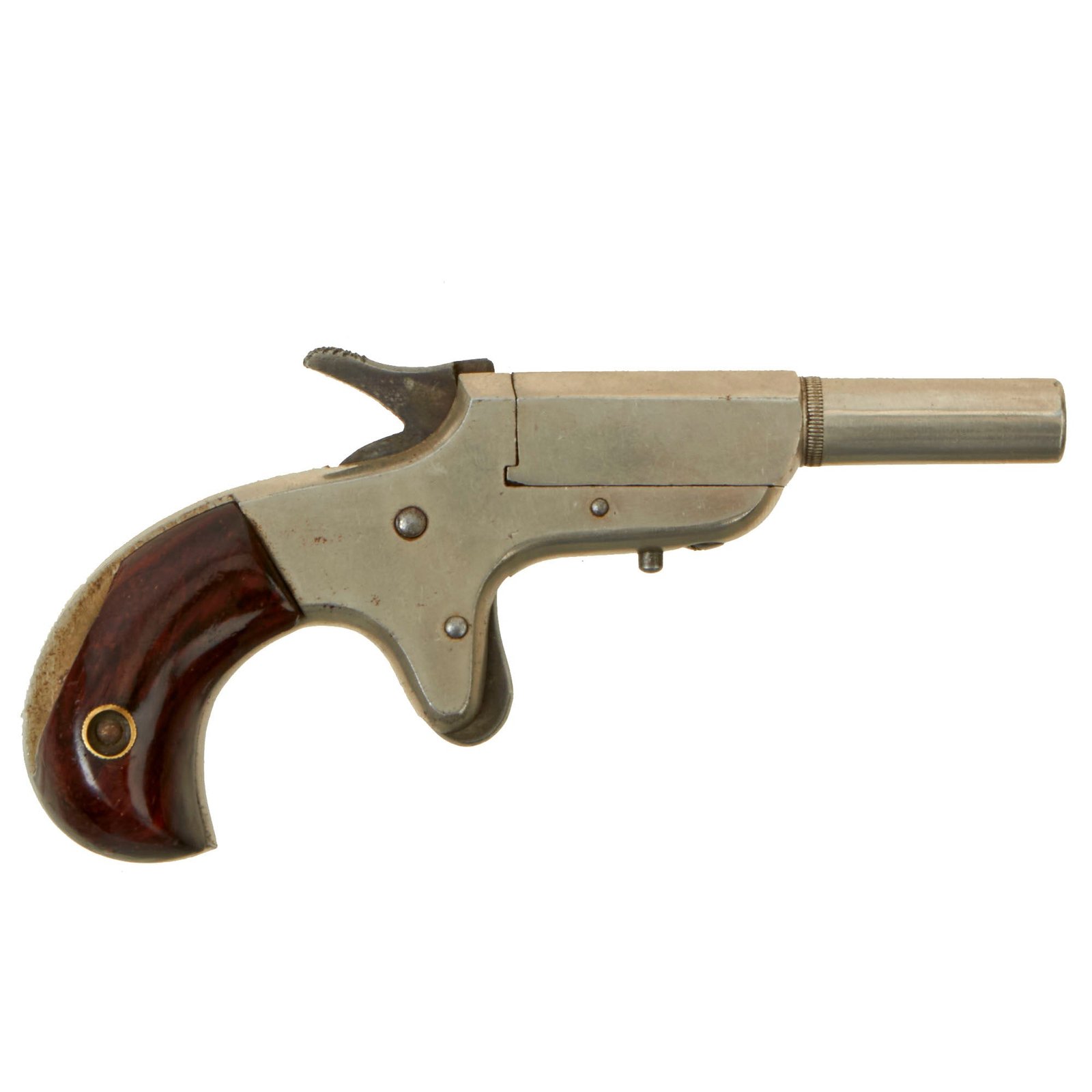 Buy Original U.S. Forehand & Wadsworth Nickel Plated .22RF Single Shot Baby Derringer Pocket Pistol - Matching Serial 4113 | Original Firearms Antique For Sale