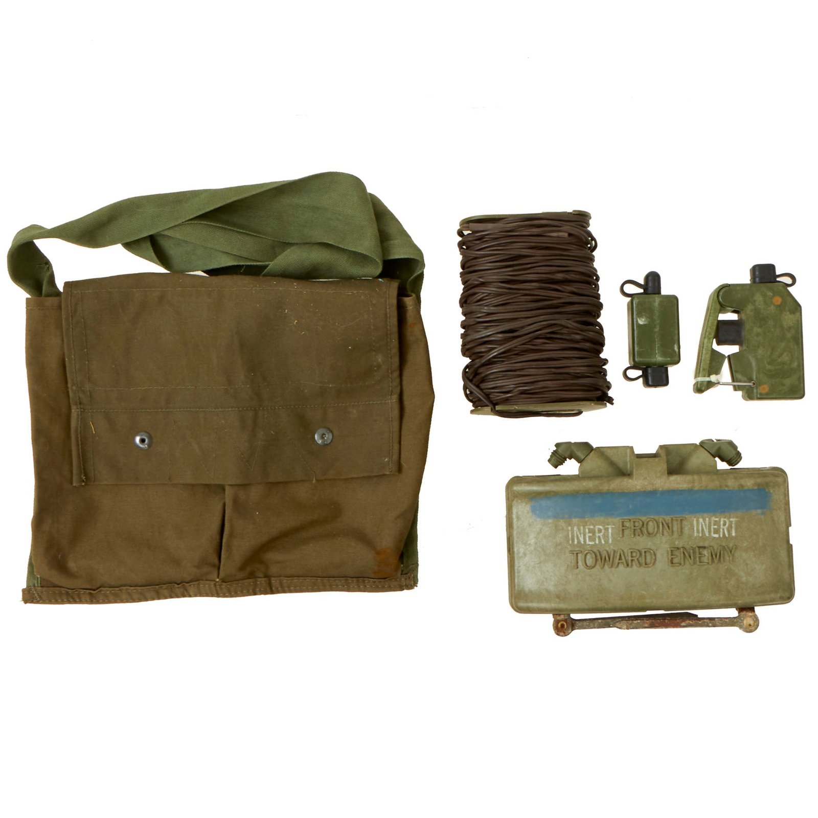 Buy Original U.S. Vietnam War Complete M68 Claymore Mine Training Kit with Canvas Carry Bag - Inert | Original Firearms Antique For Sale