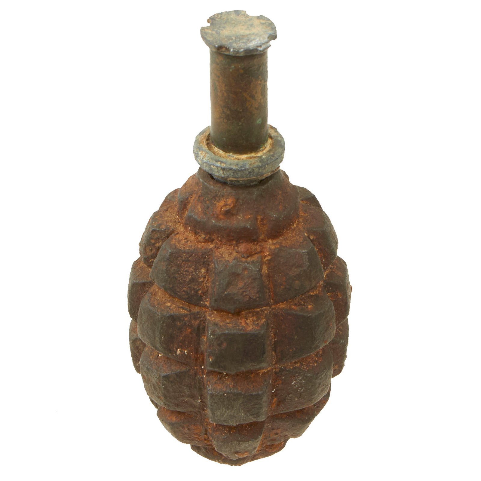Buy Original French WWI Complete (Without Explosives) F1 Hand Grenade with Original Fuse Cap - Inert | Original Firearms Antique For Sale