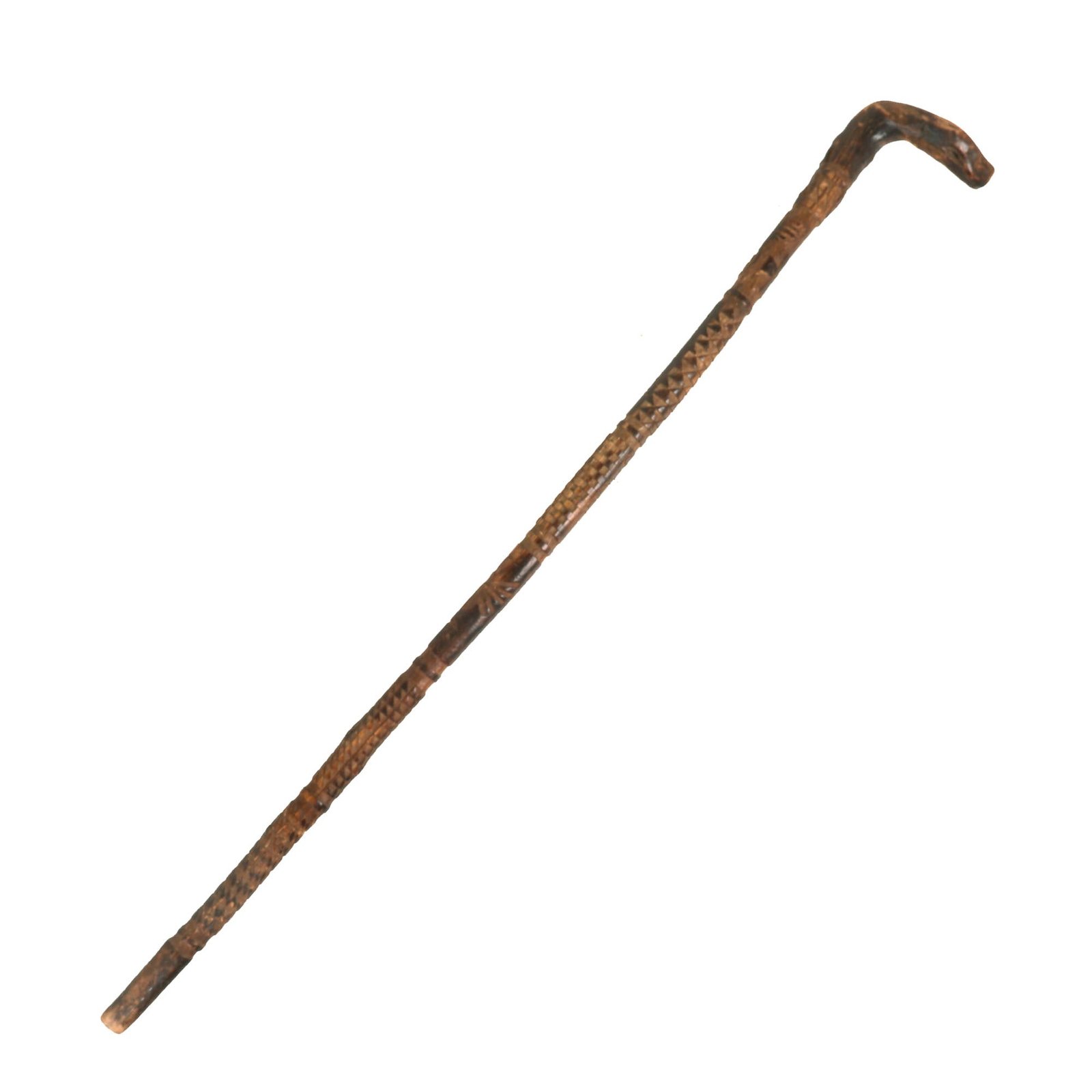 Buy Original German WWII Eastern Front Hand Carved Wolchow Stock Walking Stick dated 1941-1942 | Original Firearms Antique For Sale