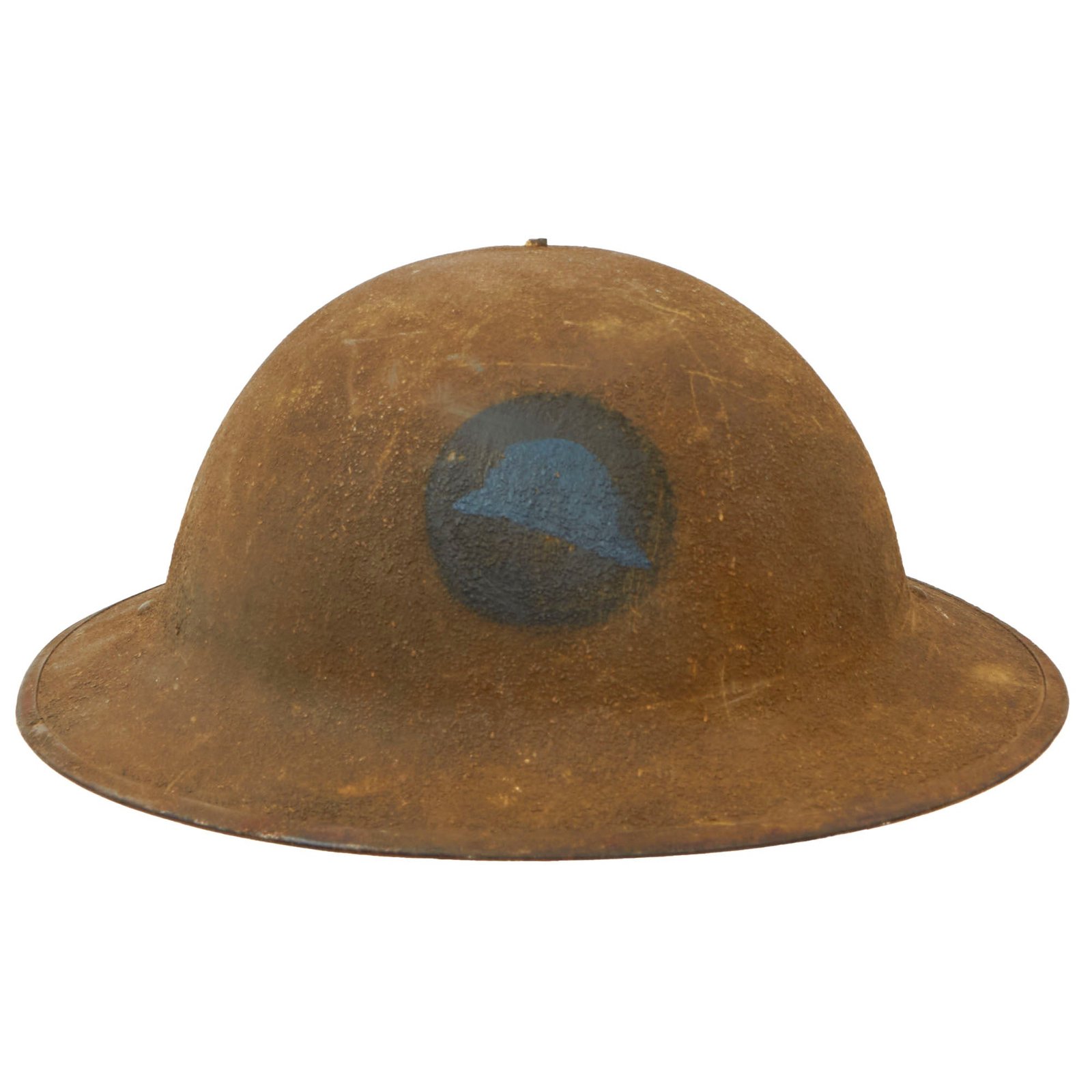 Buy Original U.S. WWI Segregated 93rd Infantry Division “Blue Helmets” Painted M1917 Doughboy Helmet | Original Firearms Antique For Sale