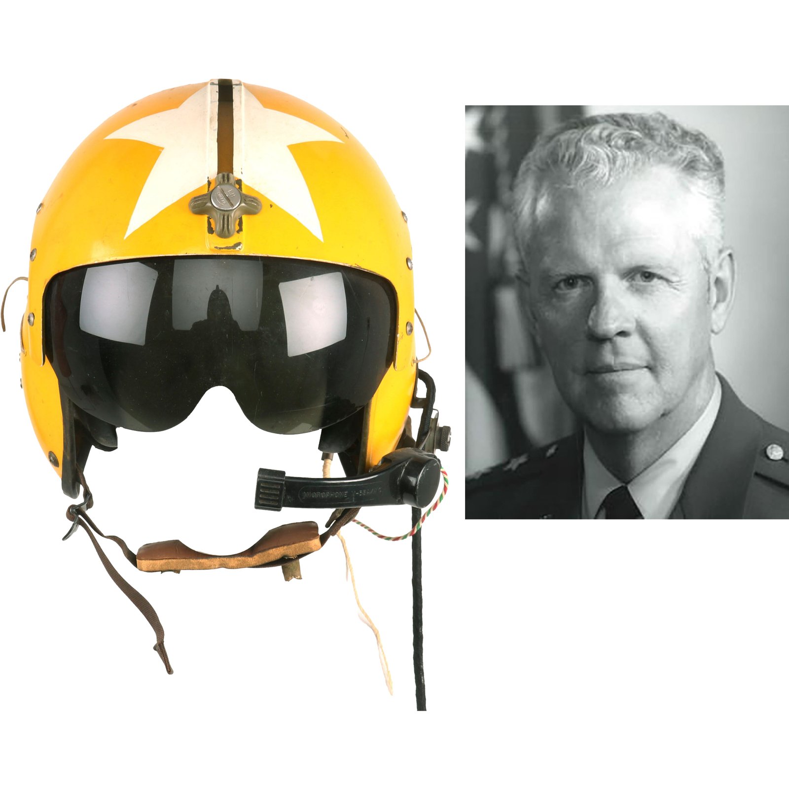 Buy Original U.S. Vietnam War Brigadier General Ronald James Fairfield APH-5 Helicopter Pilot Flying Helmet - Formerly A.A.F. Tank Museum | Original Firearms Antique For Sale