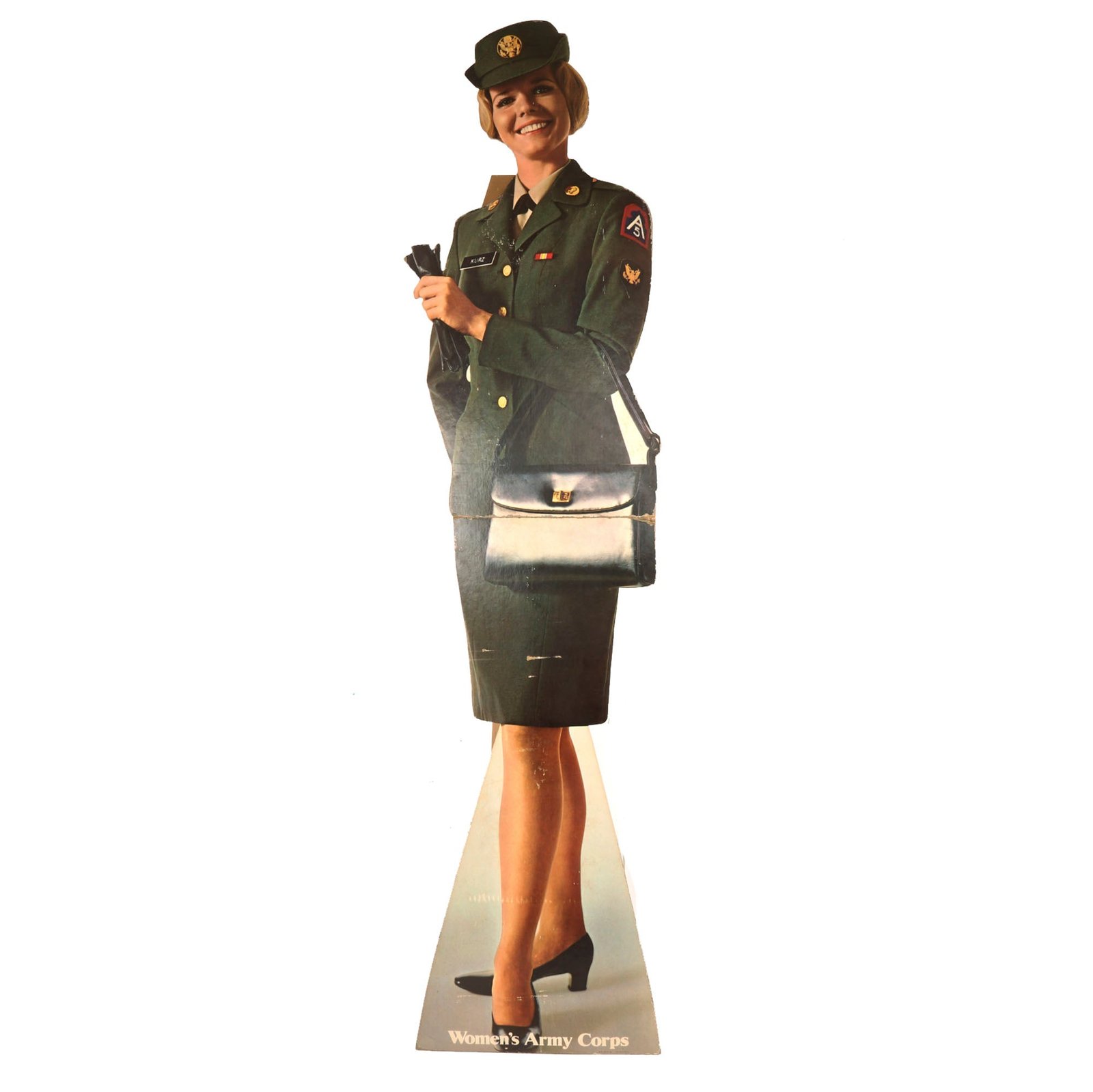 Buy Original U.S. Vietnam War Women's Army Corps Recruiting Standee - Dated 1969 - 67" Tall | Original Firearms Antique For Sale