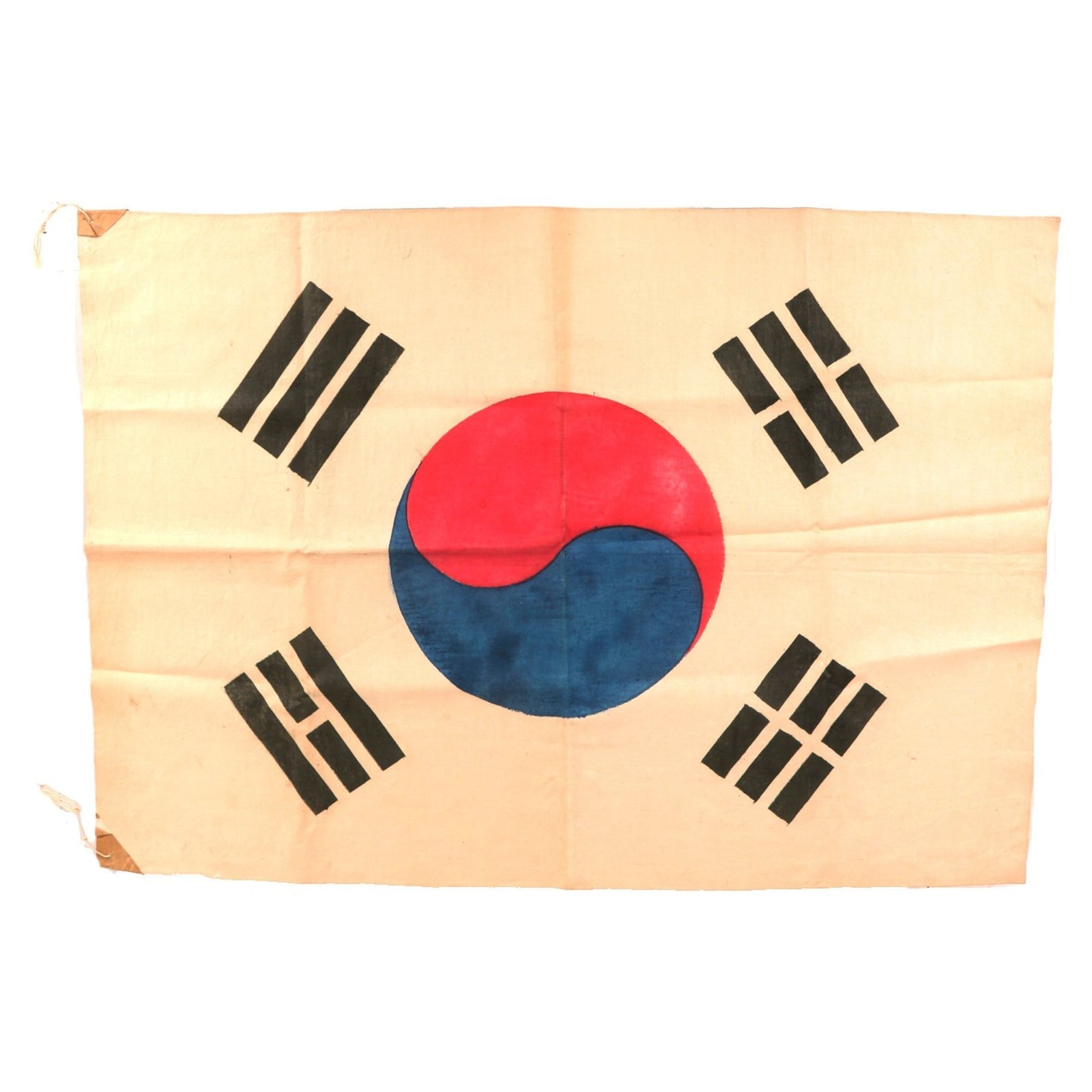 Buy Original U.S. Korean War South Korean Flag Large Size - 23 x 33½” | Original Firearms Antique For Sale
