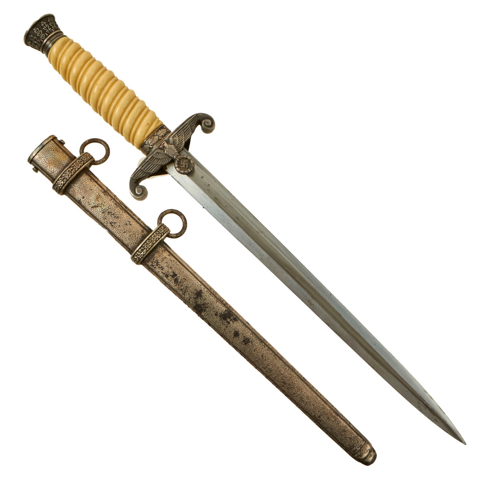 Buy Original German WWII Army Heer Officer Dagger with Excellent Unmarked Blade & Scabbard | Original Firearms Antique For Sale