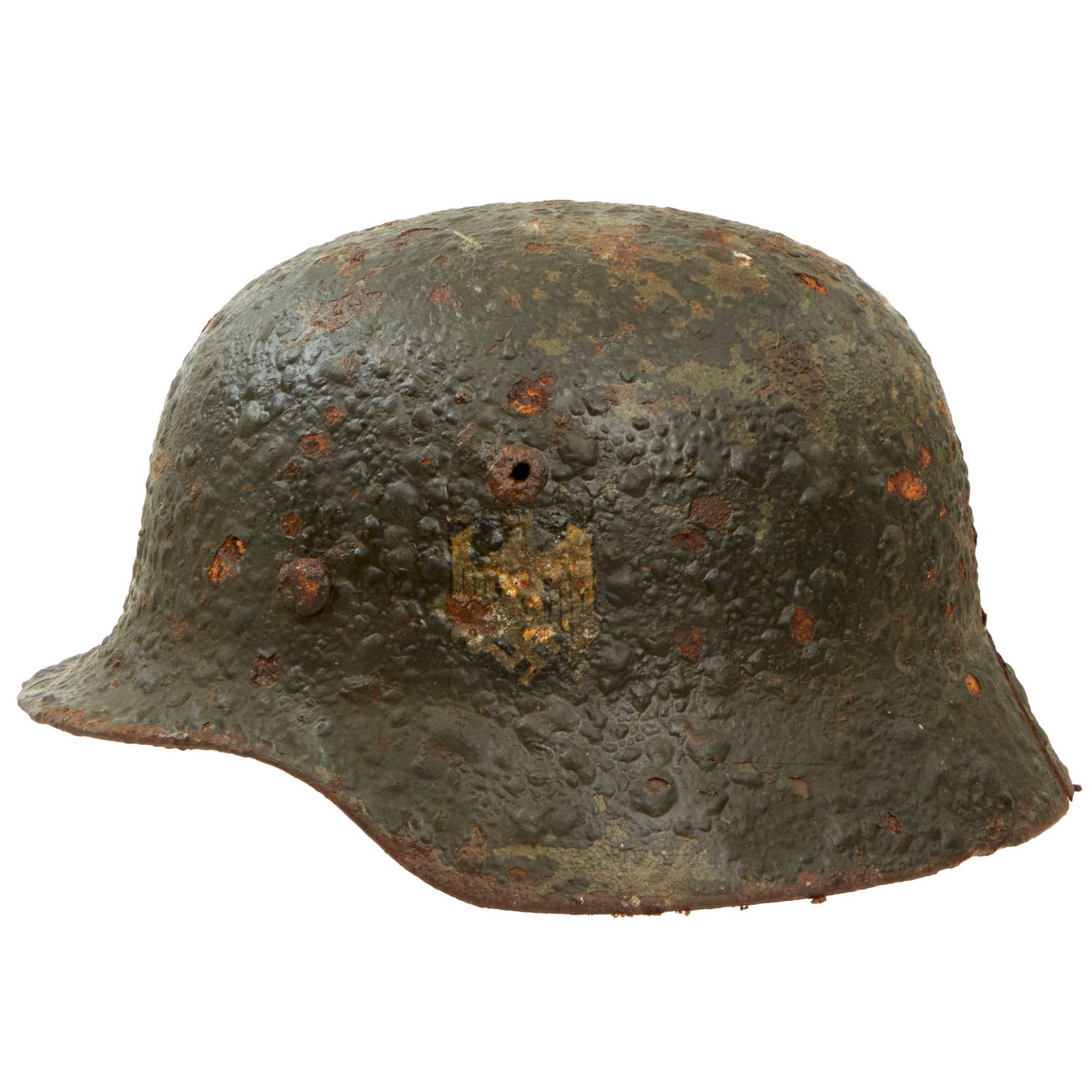 Buy Original German WWII Relic Condition Siege of Leningrad "Dug Up" Army Heer M35 Double Decal Helmet - Size 64 Shell | Original Firearms Antique For Sale