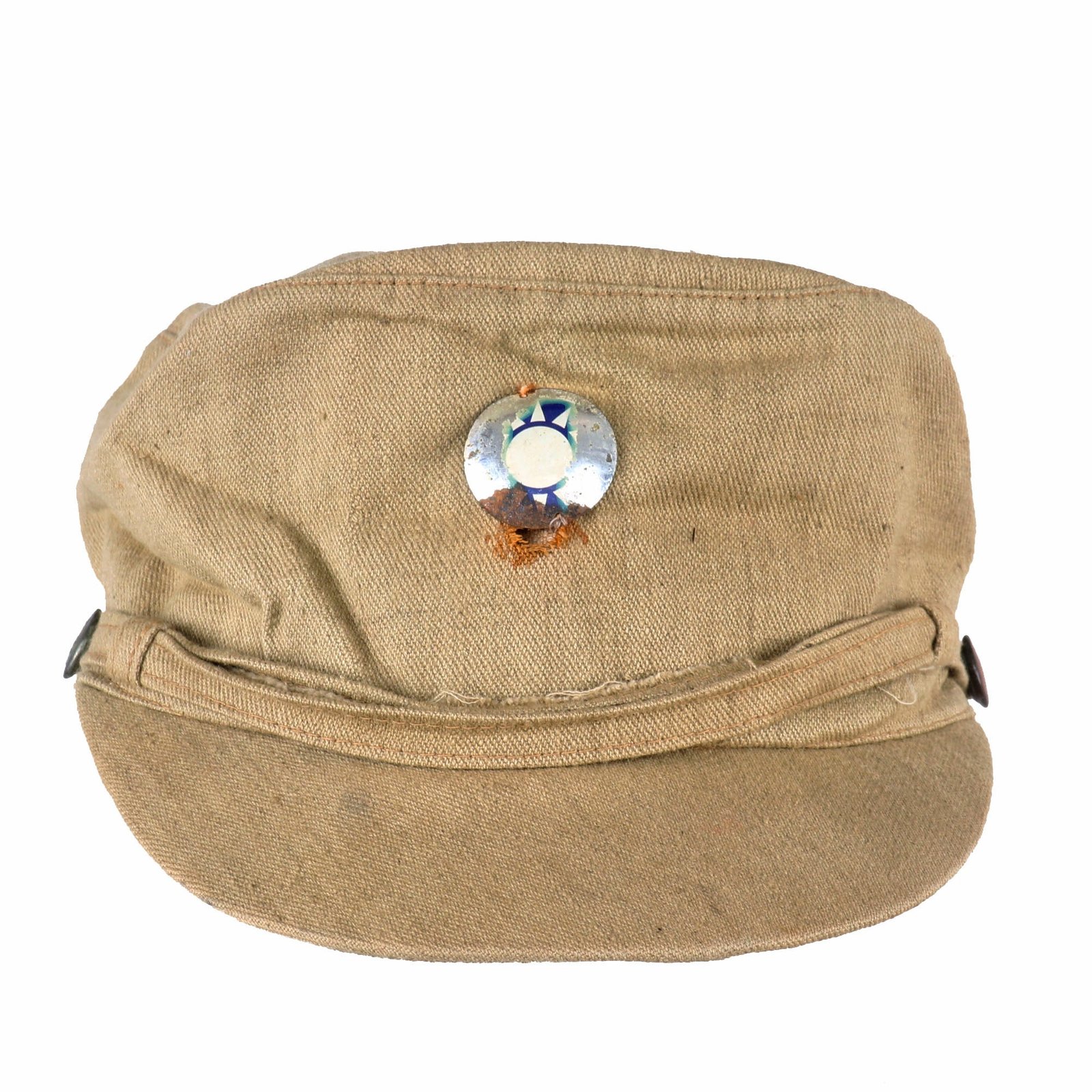 Buy Original WWII Chinese National Revolutionary Army KMT Field Cap with Rare Pressed Tin Insignia - Kuomintang | Original Firearms Antique For Sale