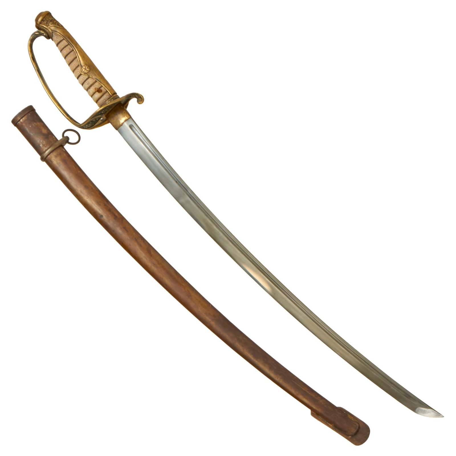 Buy Original Japanese Pre-WWII Army Company Grade Officer's 1886 Pattern Type 19 Kyu-Gunto Sword with Steel Scabbard | Original Firearms Antique For Sale