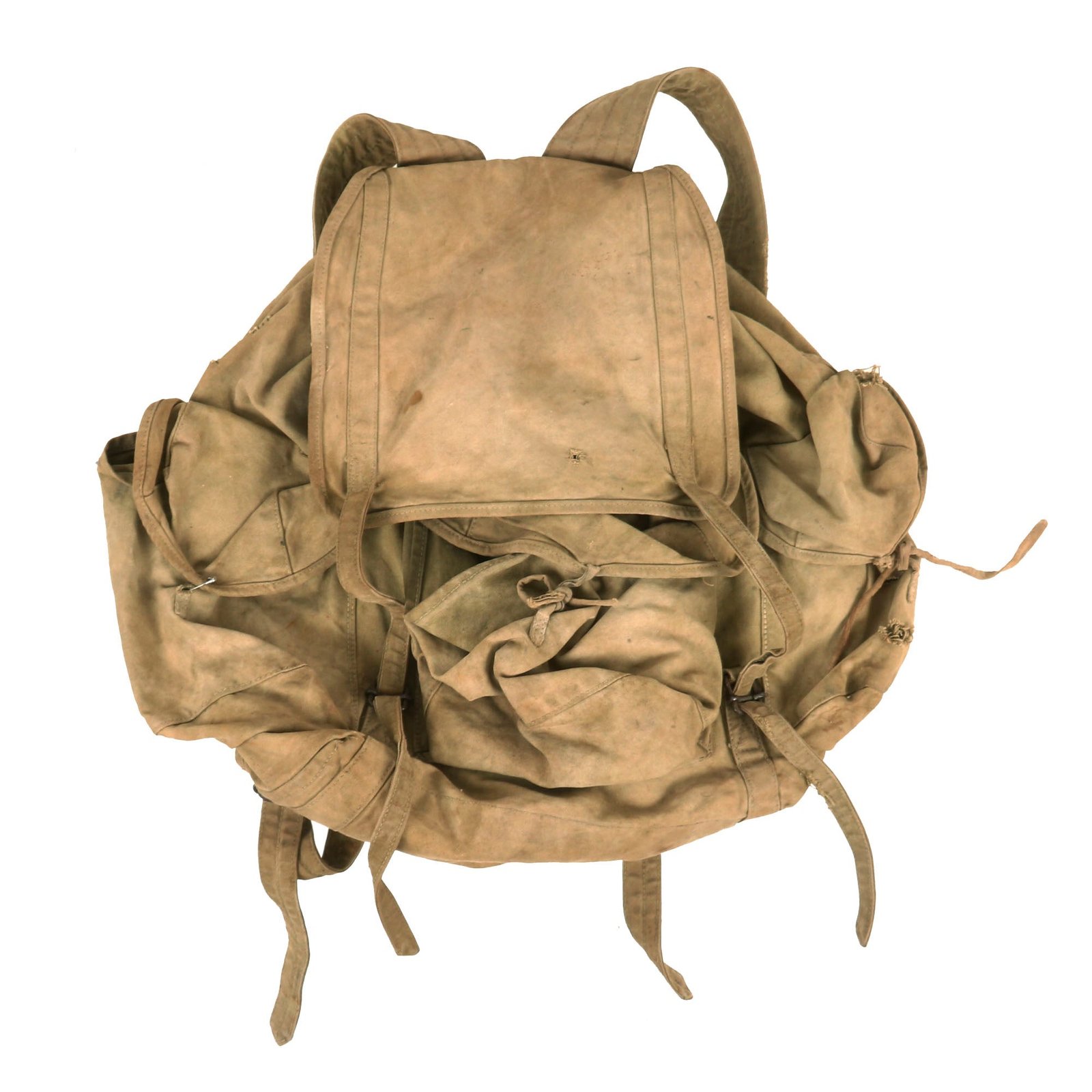 Buy Original U.S. Vietnam War North Vietnamese Army Three Pocket Khaki Rucksack - Wartime Issue | Original Firearms Antique For Sale