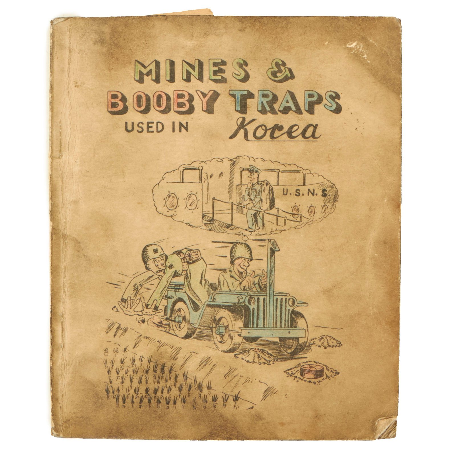 Buy Original U.S. Korean War Mines & Booby Traps Identification Book Printed in Korea - 1951 | Original Firearms Antique For Sale