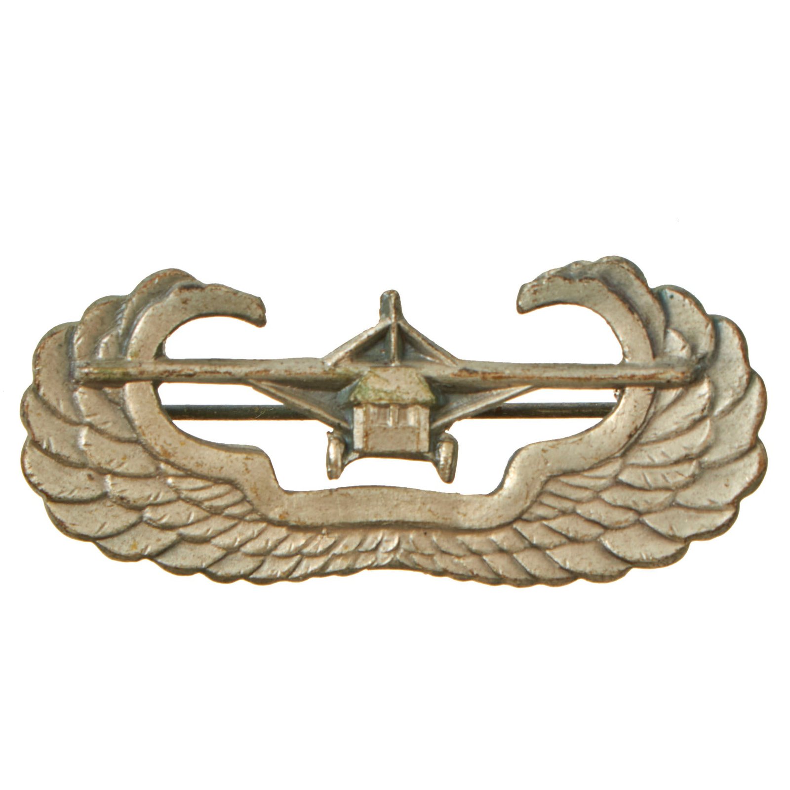 Buy Original U.S. WWII German Occupation-Made Glider Pilot Badge - Rare Flying Doghouse Variant - Wheels Not Touching Wings | Original Firearms Antique For Sale