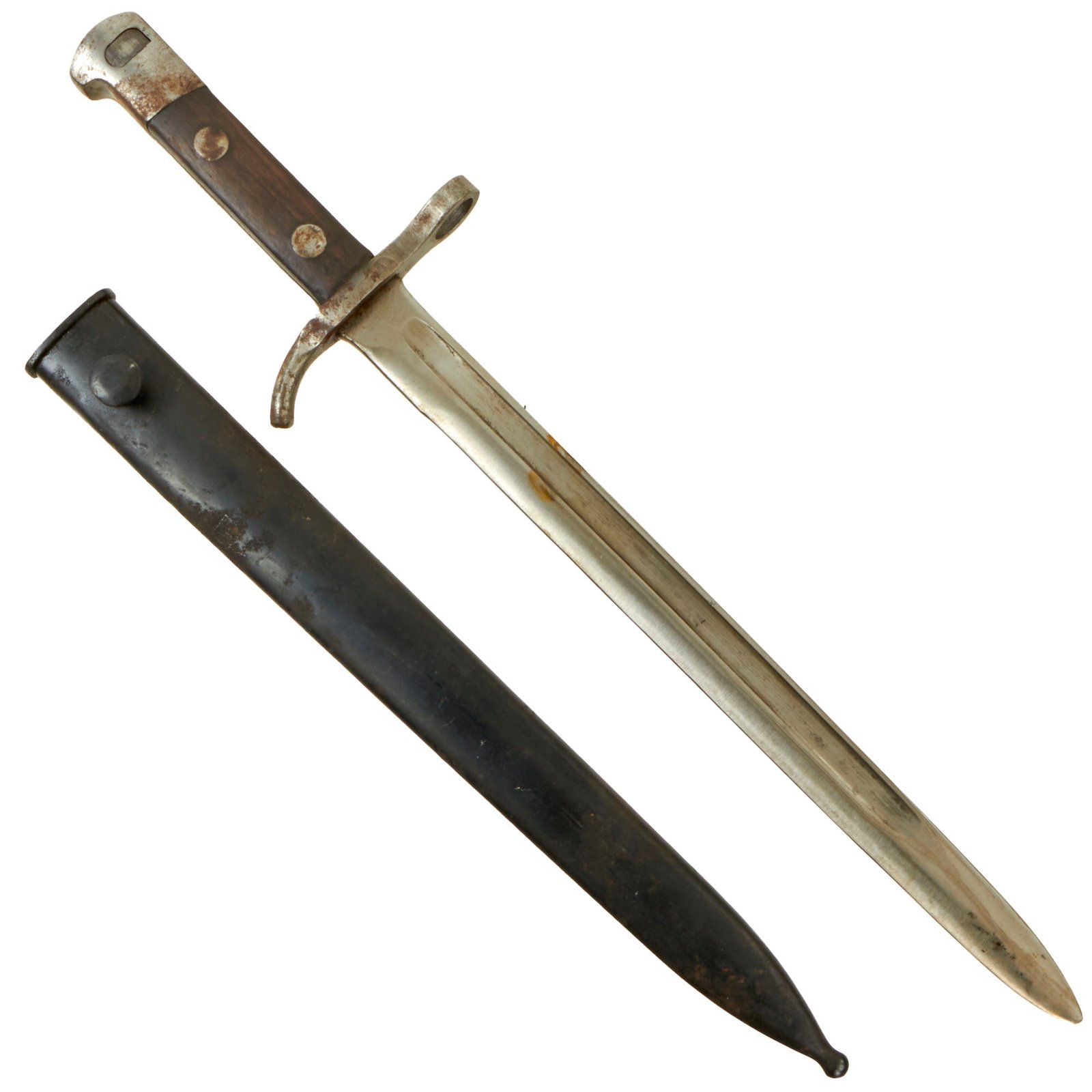 Buy Original Finnish WWII Model 1928 Bayonet by Hackman & Co with Scabbard - As For M/27 Mosin-Nagant Rifle | Original Firearms Antique For Sale