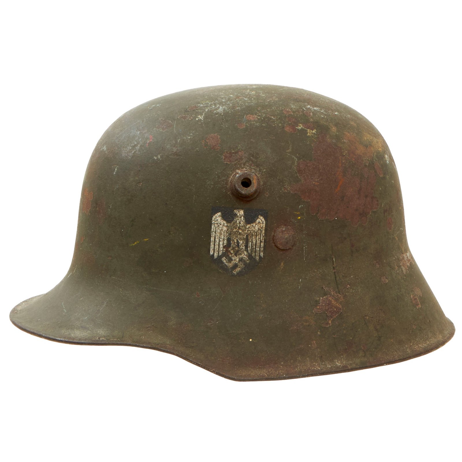 Buy Original German WWII Transitional Heer Army Single Decal M18 "Hungarian" Helmet Shell by Berndorfer - Size 64 | Original Firearms Antique For Sale
