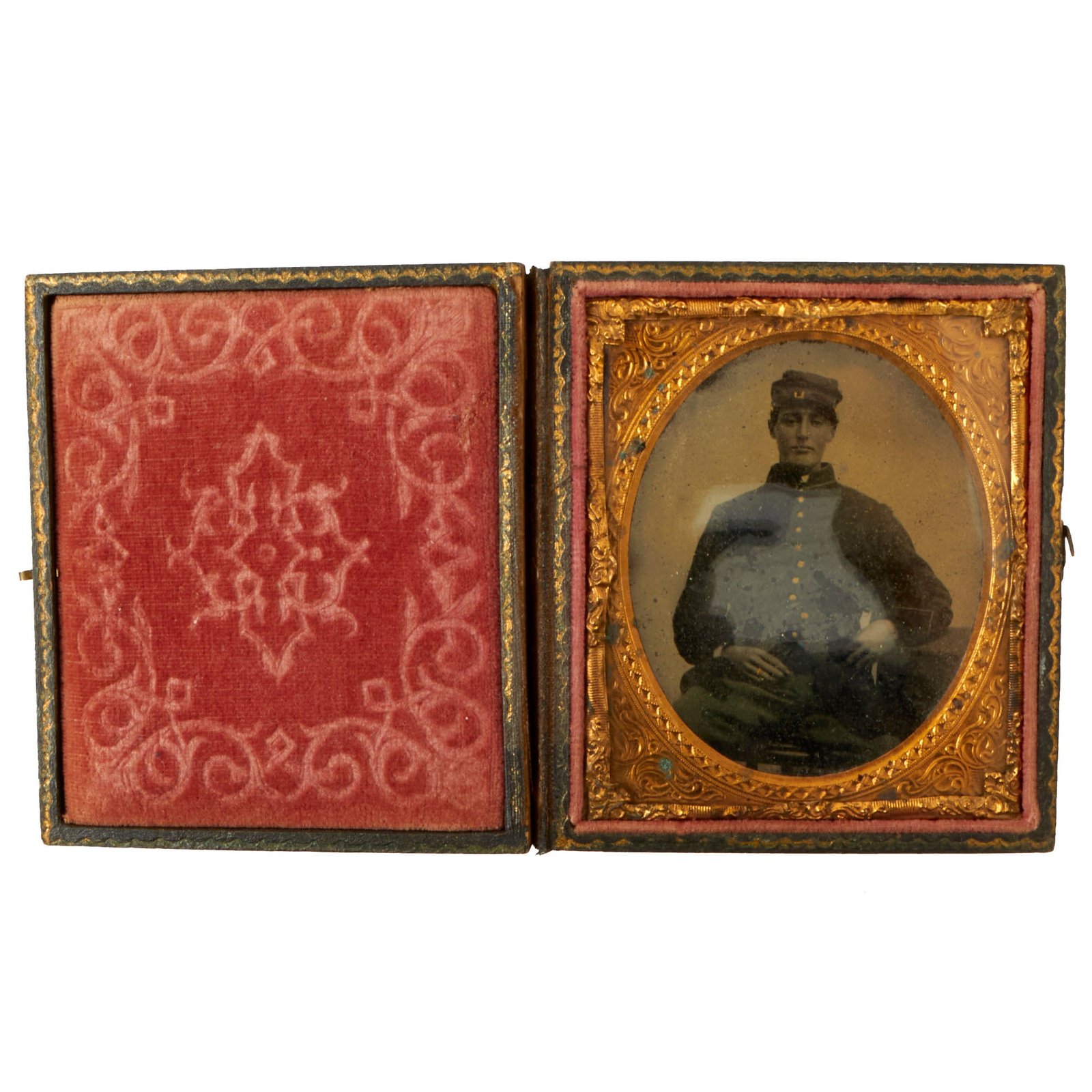 Buy Original U.S. Civil War Federal Soldier Quarter Plate Tintype Photograph | Original Firearms Antique For Sale