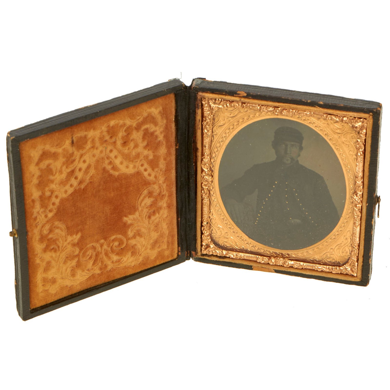 Buy Original U.S. Civil War Quarter Plate Tin Type of 72nd Pennsylvania Union Soldier - Wearing Unit Specific Uniform | Original Firearms Antique For Sale