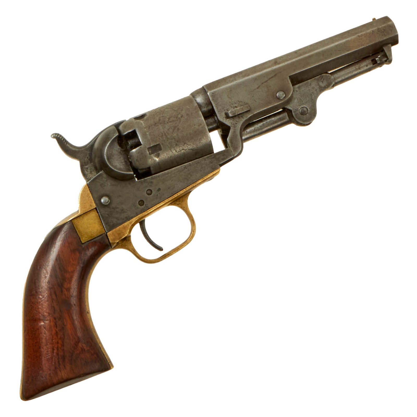 Buy Original U.S. Civil War Named Colt M1849 Pocket Percussion Revolver with 4" Barrel & Cylinder Scene made in 1853 - Matching Serial 81826 | Original Firearms Antique For Sale