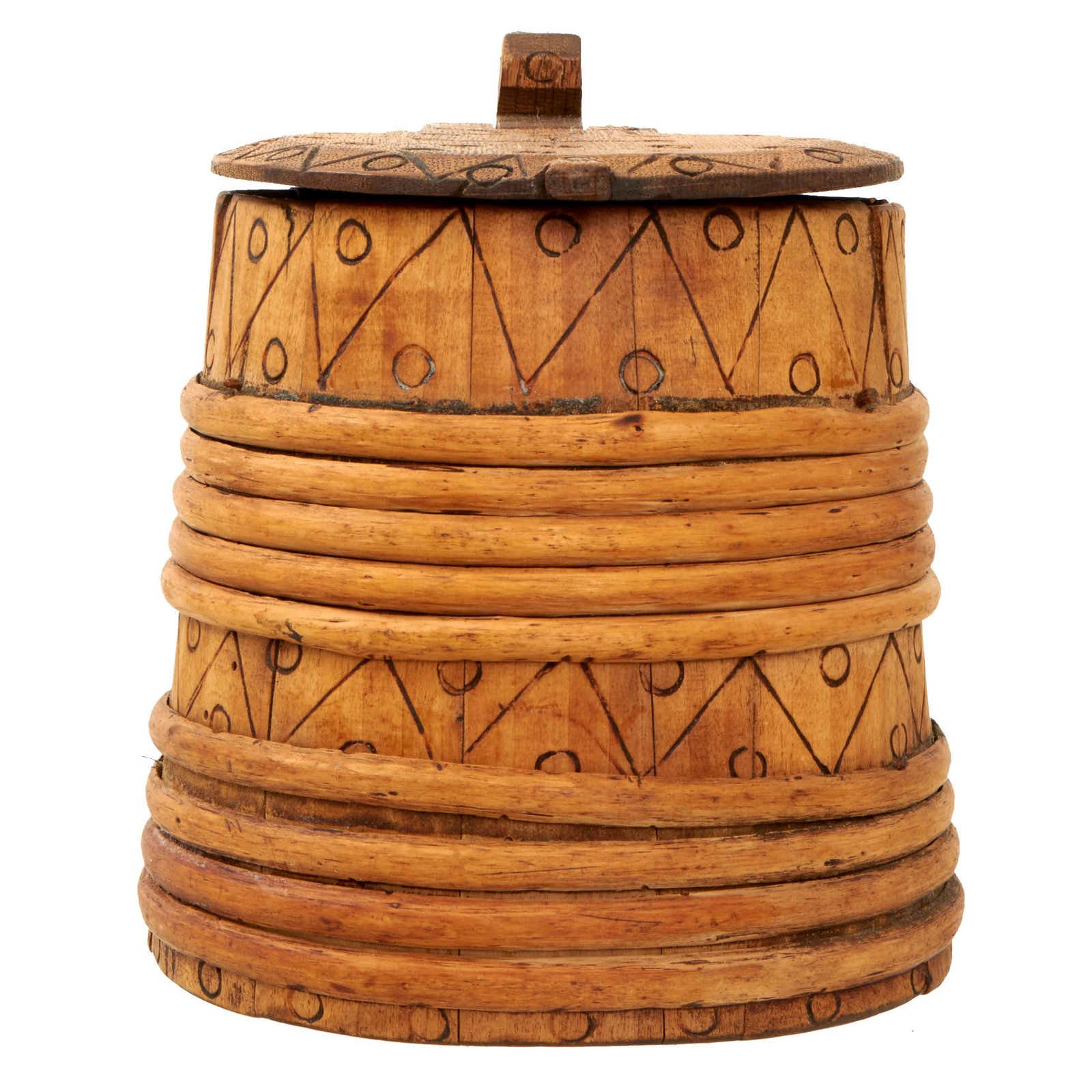 Buy Original U.S. American Revolutionary War Period Ornate Wooden Staved Tavern Tankard - Found in North-Eastern New York State | Original Firearms Antique For Sale