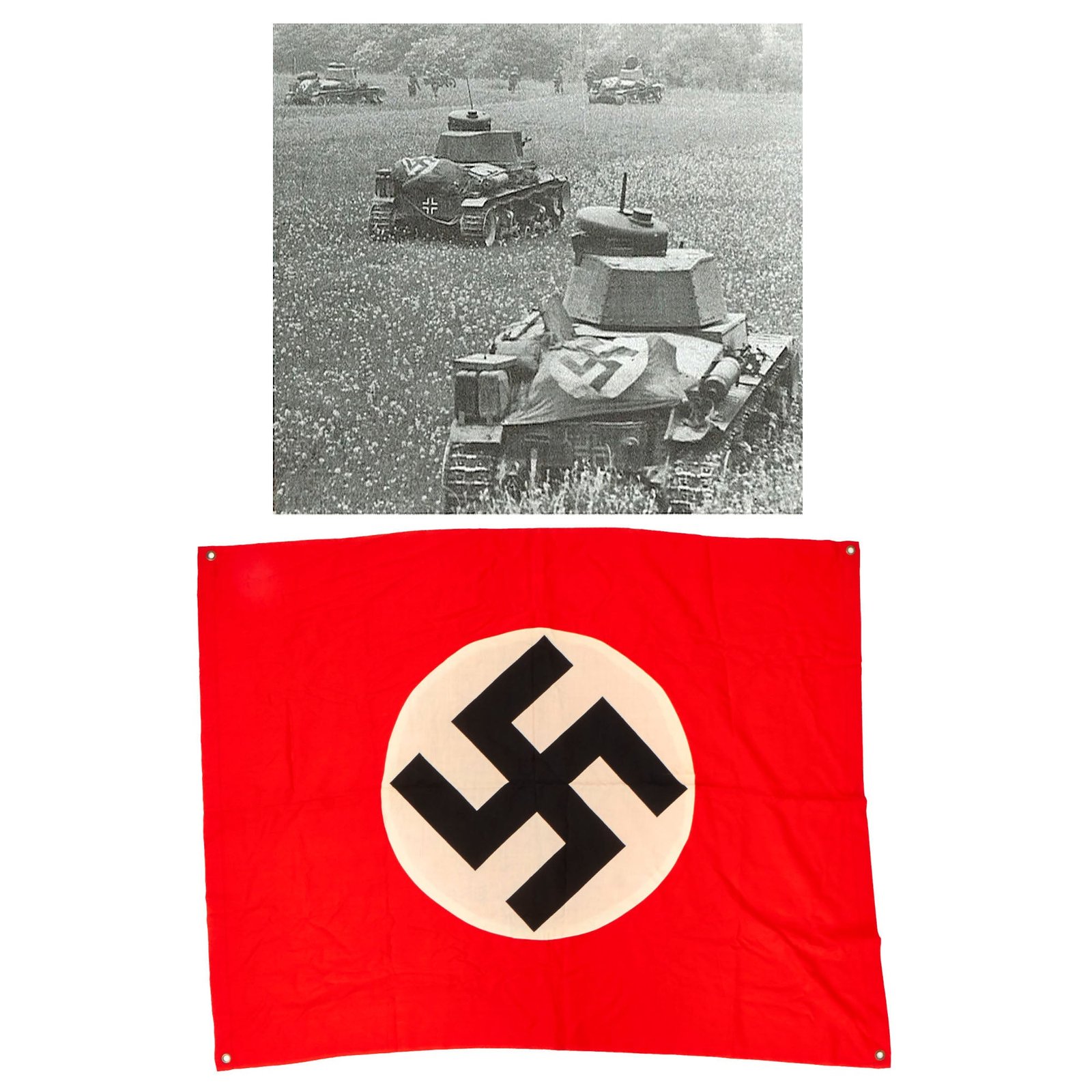 Buy Original German WWII Panzer Tank & Vehicle Identification Flag - 32" x 40” | Original Firearms Antique For Sale