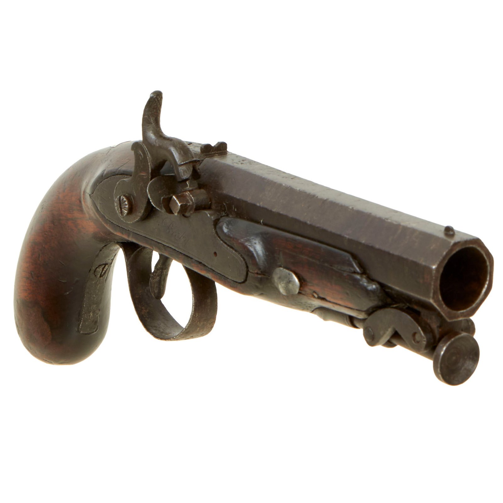 Buy Original Irish Percussion Walking Pistol by Rigby of Dublin with "Man-Stopping" .78" Barrel & Captured Ramrod - Circa 1840 | Original Firearms Antique For Sale