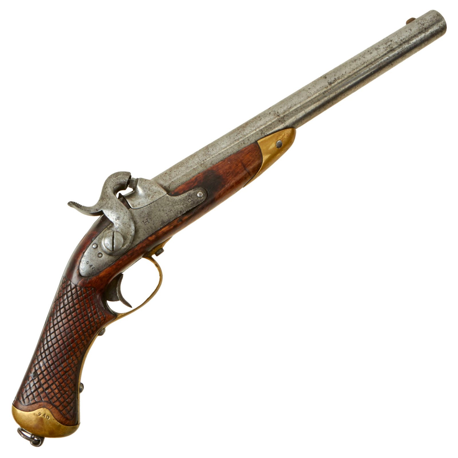 Buy Original Swedish M-1850 Percussion Cavalry Pistol by Husqvarna with U.S. Surcharge - Dated 1851 | Original Firearms Antique For Sale