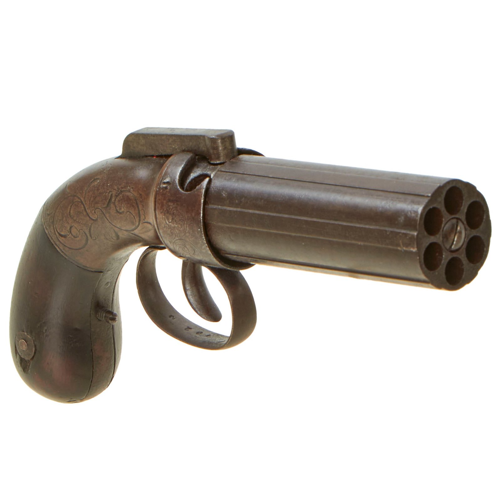 Buy Original U.S. Allen & Thurber of Worcester 1837 Patent .31cal Percussion Pepperbox Revolver - Matching Serial 402 | Original Firearms Antique For Sale