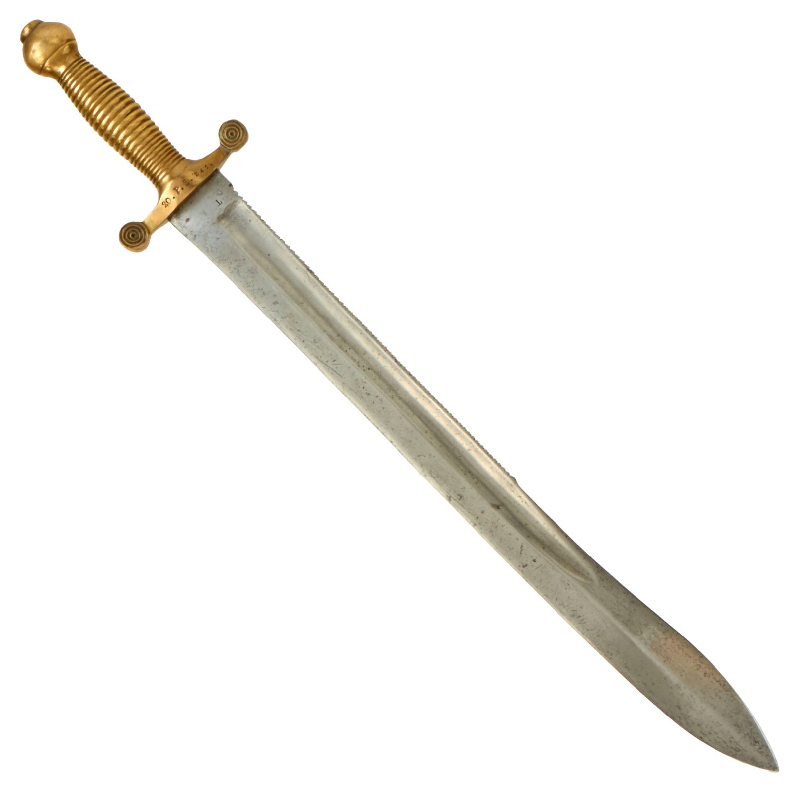 Buy Original Imperial Russian Crimean War Era M-1834 Tesak Sawback Heavy Pioneer Short Sword with Unit Markings | Original Firearms Antique For Sale