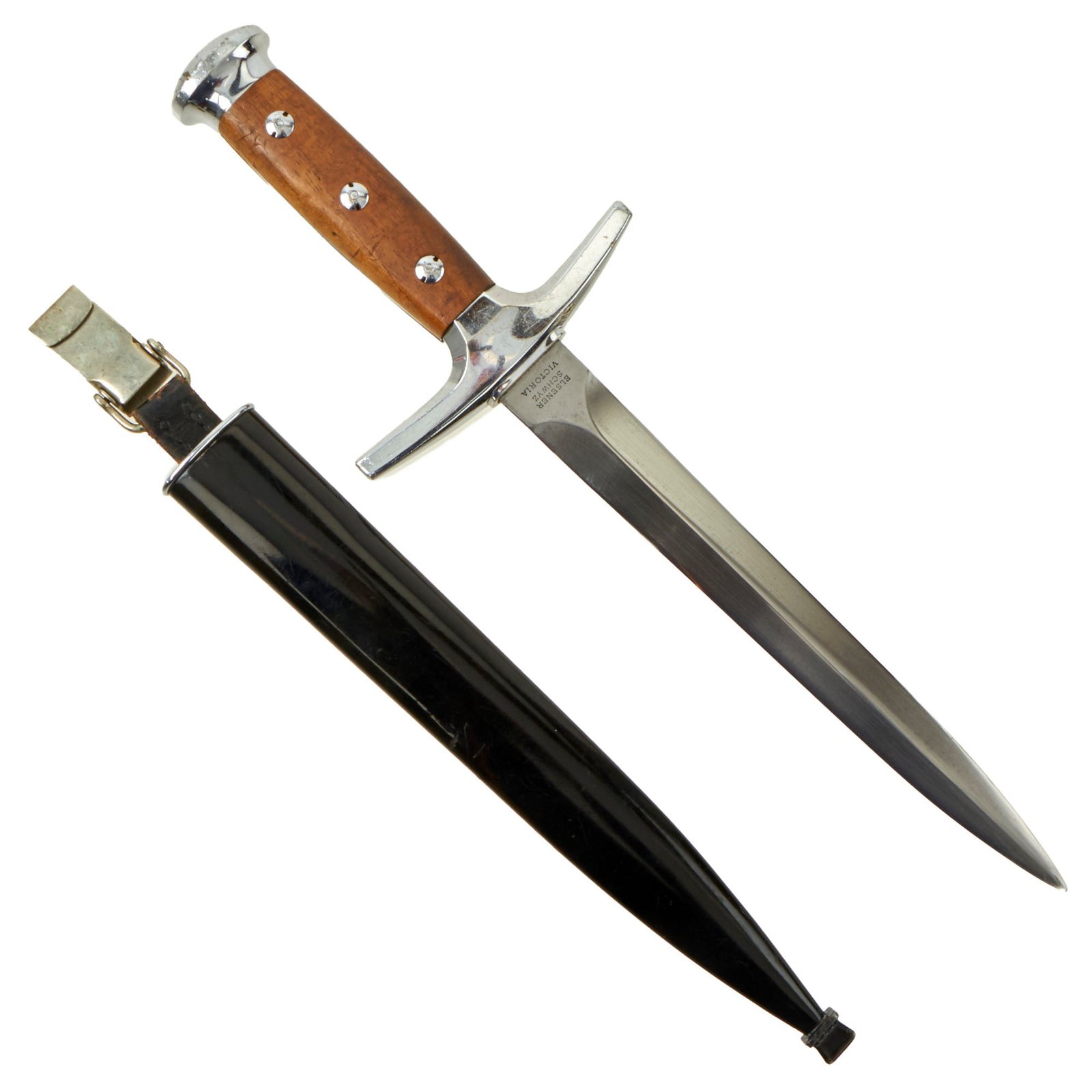 Buy Original WWII Swiss Model 1943 Officer's Dagger by Elsener Schwyz with Scabbard - Serial 210593 | Original Firearms Antique For Sale