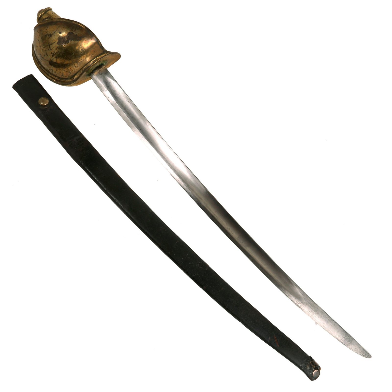 Buy Original U.S. Civil War Rare Model 1860 Naval Cutlass by Ames Mfg. Co. with Leather Scabbard - Dated 1862 | Original Firearms Antique For Sale