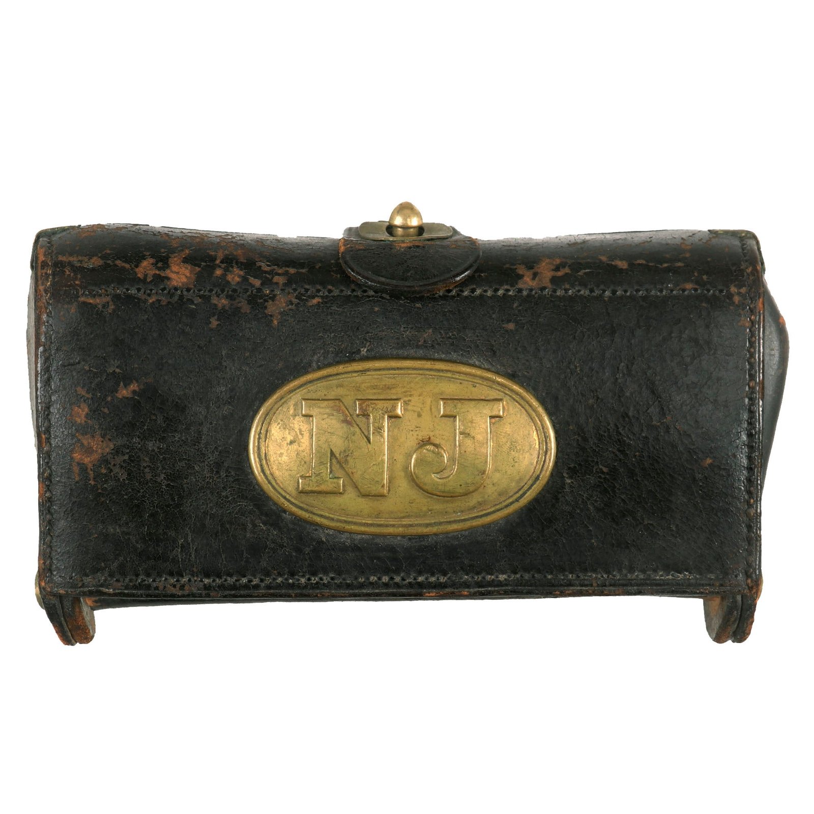 Buy Original U.S. Indian Wars M1874 .45/70 McKeever Cartridge Box with N.J. Plate & Inert .45-70 Rounds - Springfield Trapdoor Rifle | Original Firearms Antique For Sale
