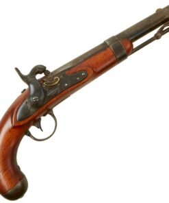 Buy Original U.S. Model 1836 Flintlock Cavalry Pistol by Asa Waters Converted to Percussion with Cartouches - dated 1839 | Original Firearms Antique For Sale