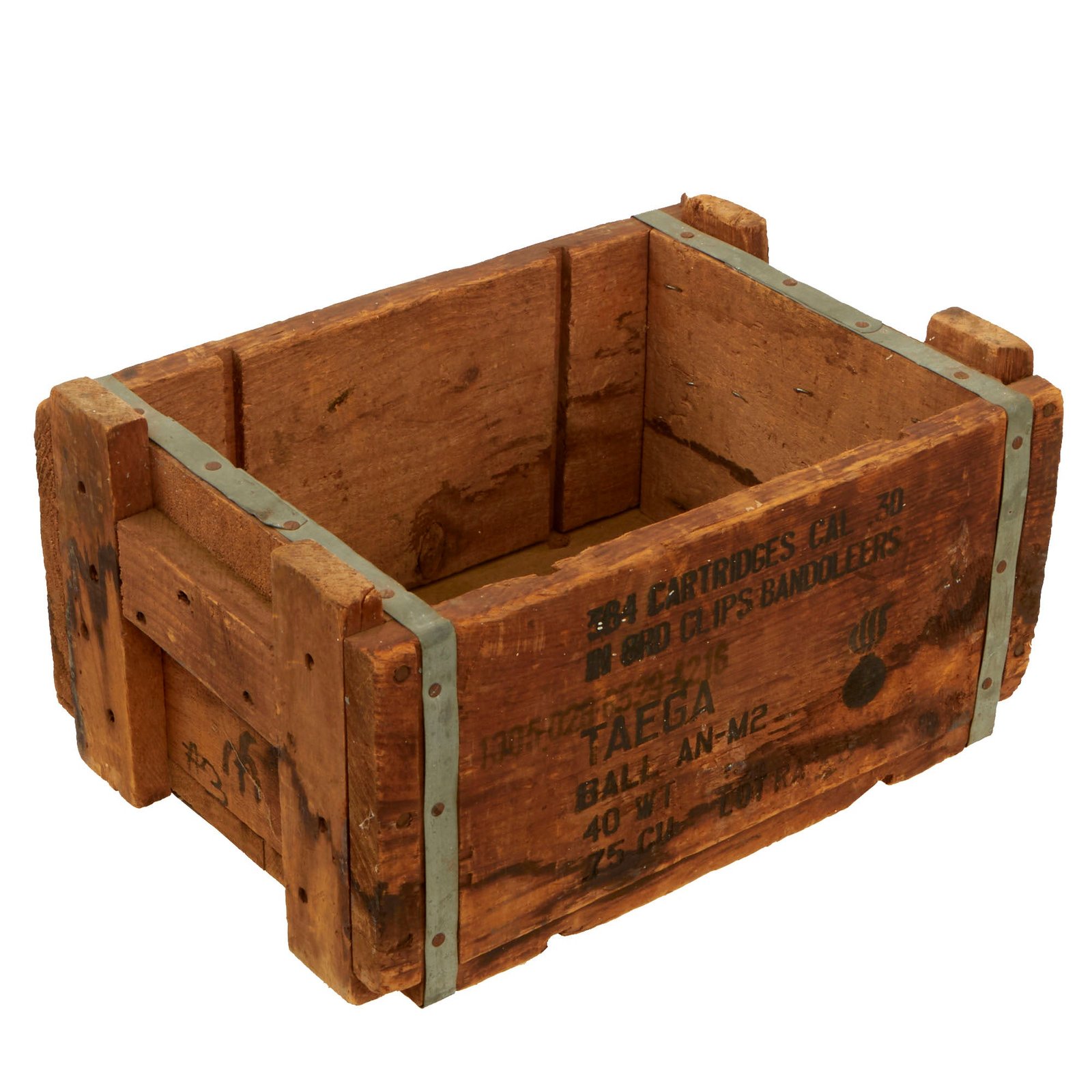 Buy Original U.S. WWII M1 Garand Cal .30 Ammunition Crate Stored in Brooklyn Armory - Stenciled Markings | Original Firearms Antique For Sale